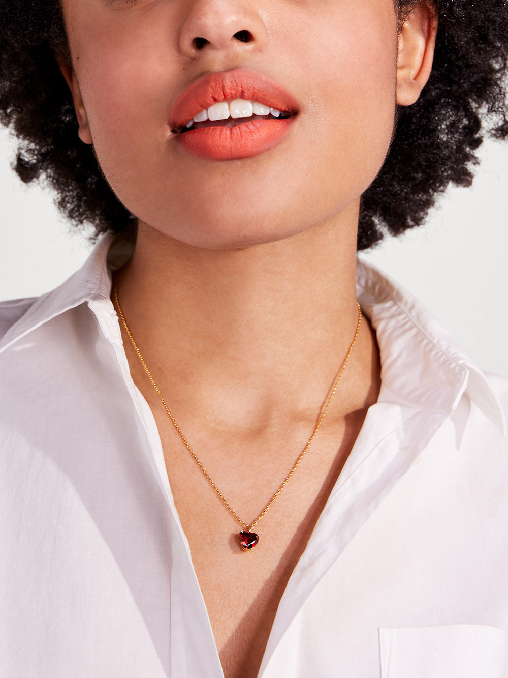 K7624-my love april heart pendant-Clear/Gold