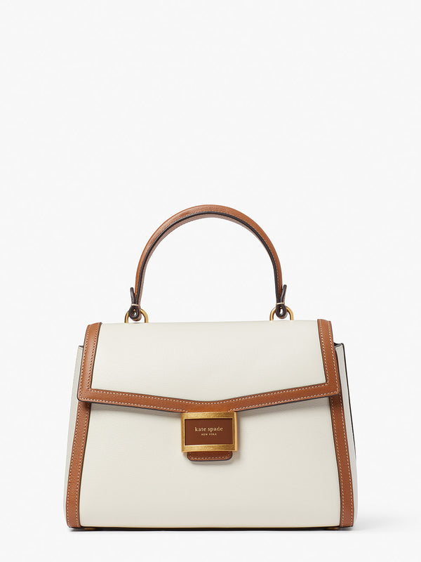 k8862_Katy Colorblocked Medium Top-Handle Bag_Halo White Multi