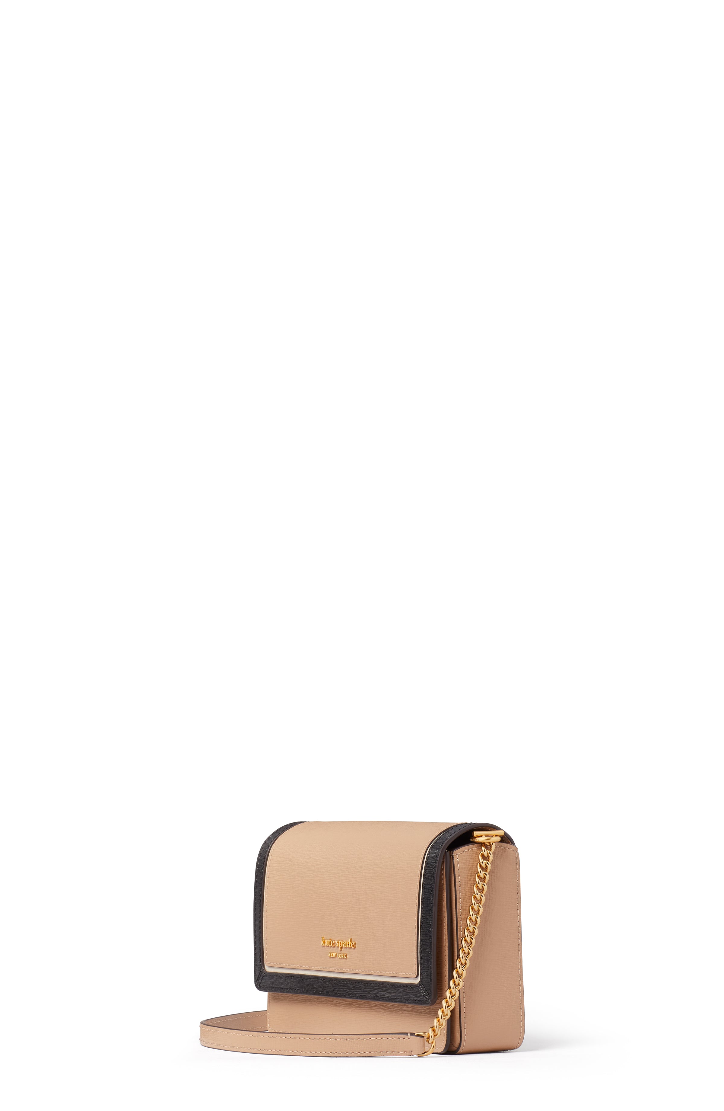 k8963_Morgan Colorblocked Flap Chain Wallet_Cafe Mocha Multi