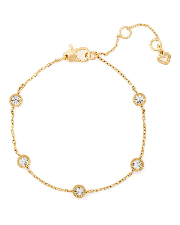 ke038_Set In Stone Station Bracelet_Clear/Gold