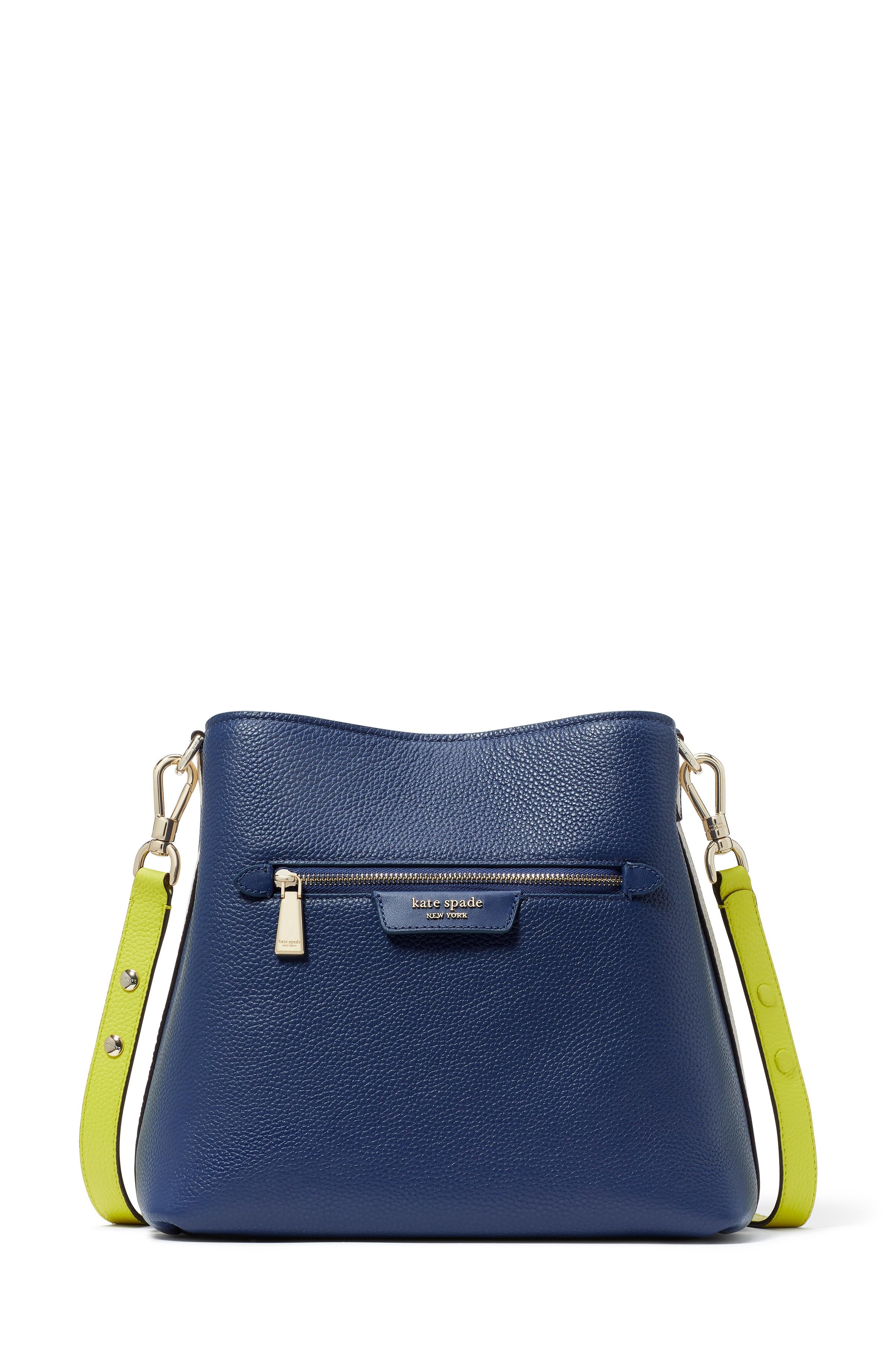hudson colorblocked pebbled leather shoulder bag