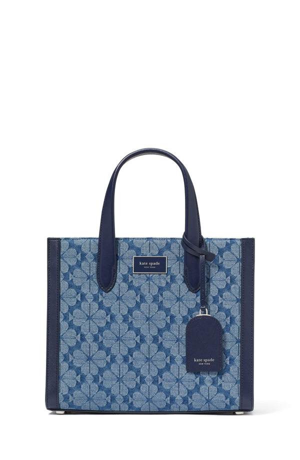 kf886_Spade Flower Jacquard Denim Manhattan Small Tote_Parisian Navy Multi