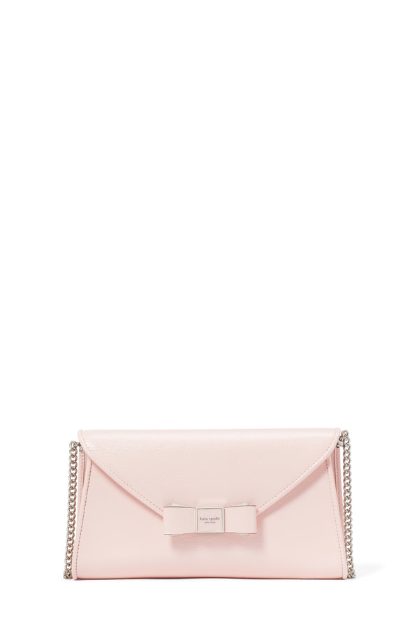 KF926_Morgan Bow Embellished Patent Leather Envelope Flap Crossbody_Crepe Pink