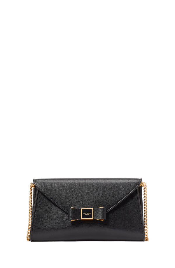 KF927_Morgan Bow Embellished Envelope Flap Crossbody_Black