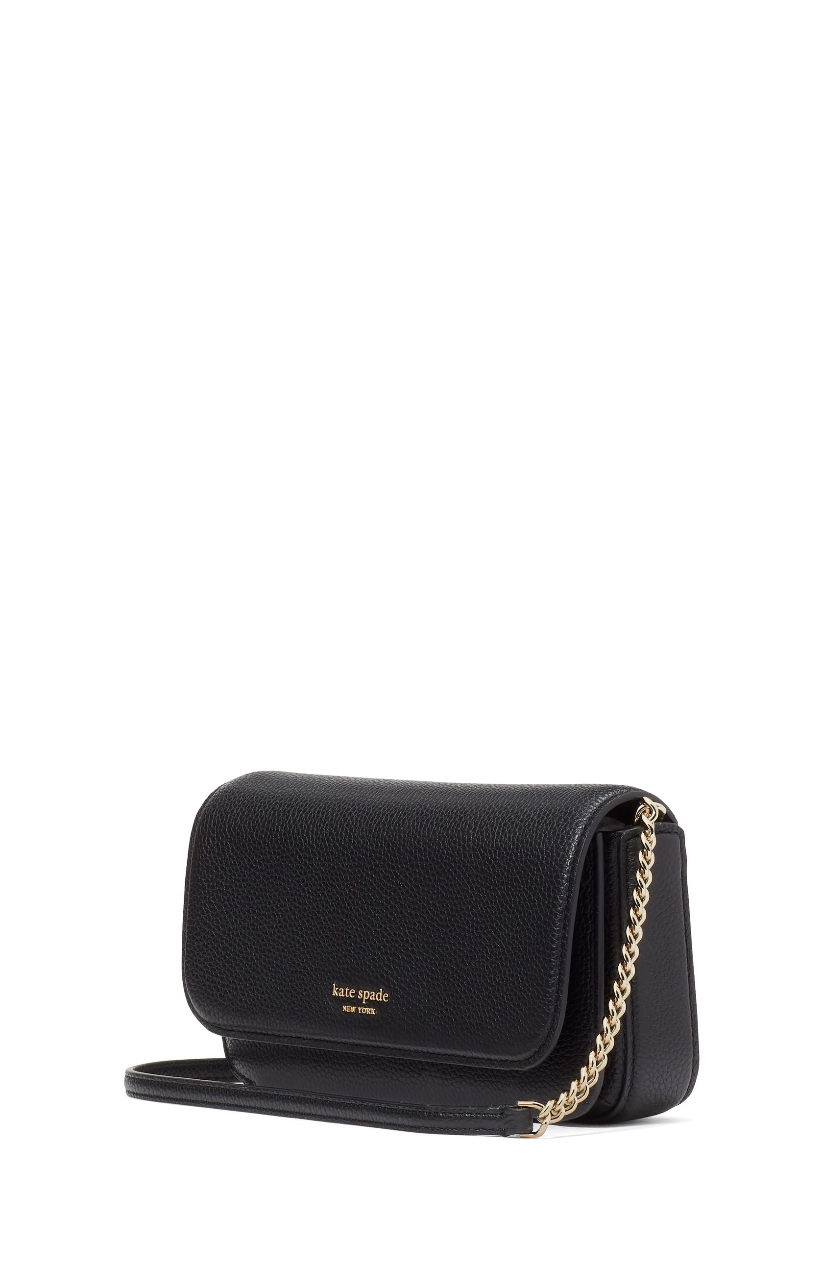 Ava Pebbled Leather Flap Chain Wallet