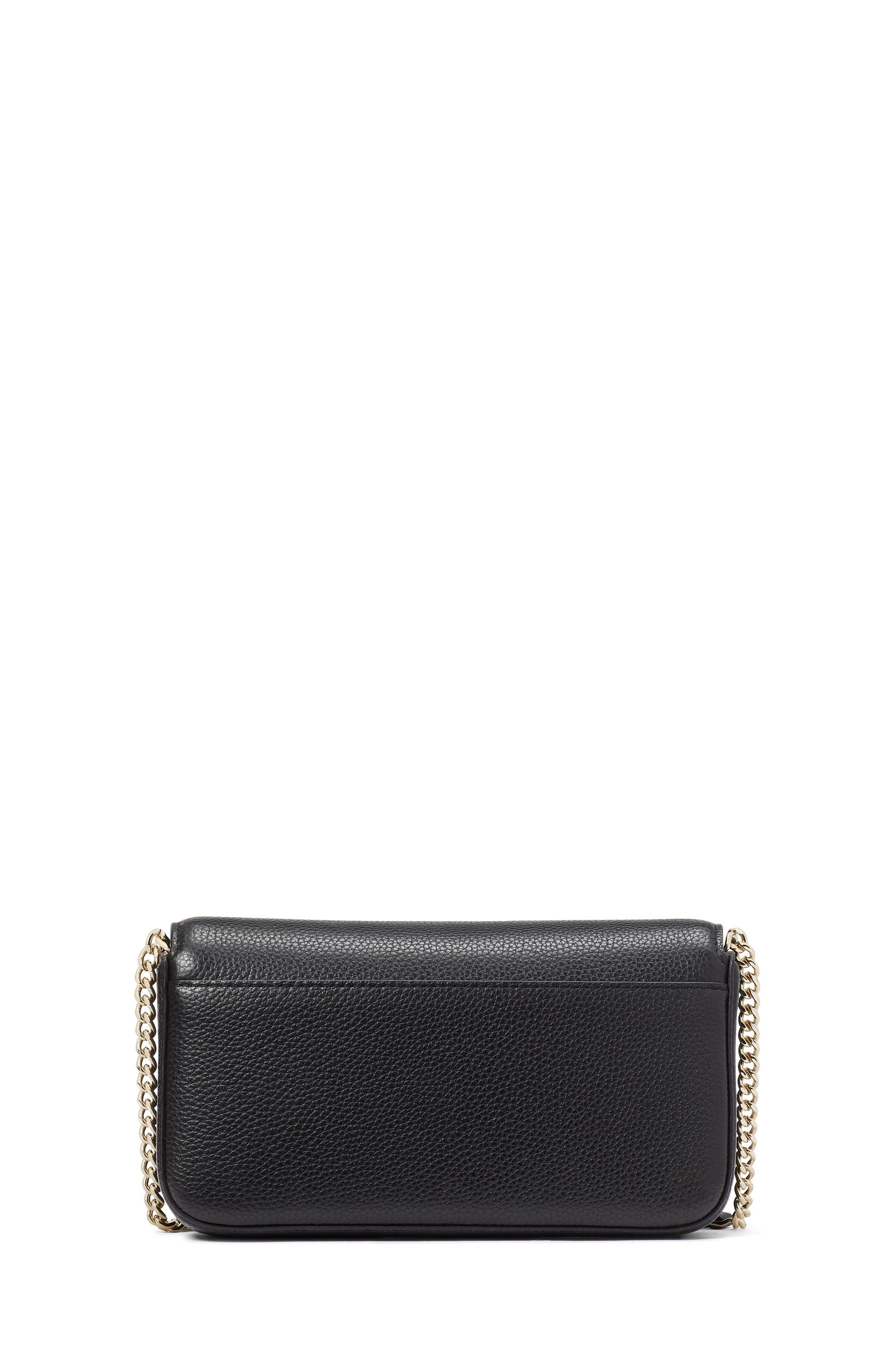 Ava Pebbled Leather Flap Chain Wallet