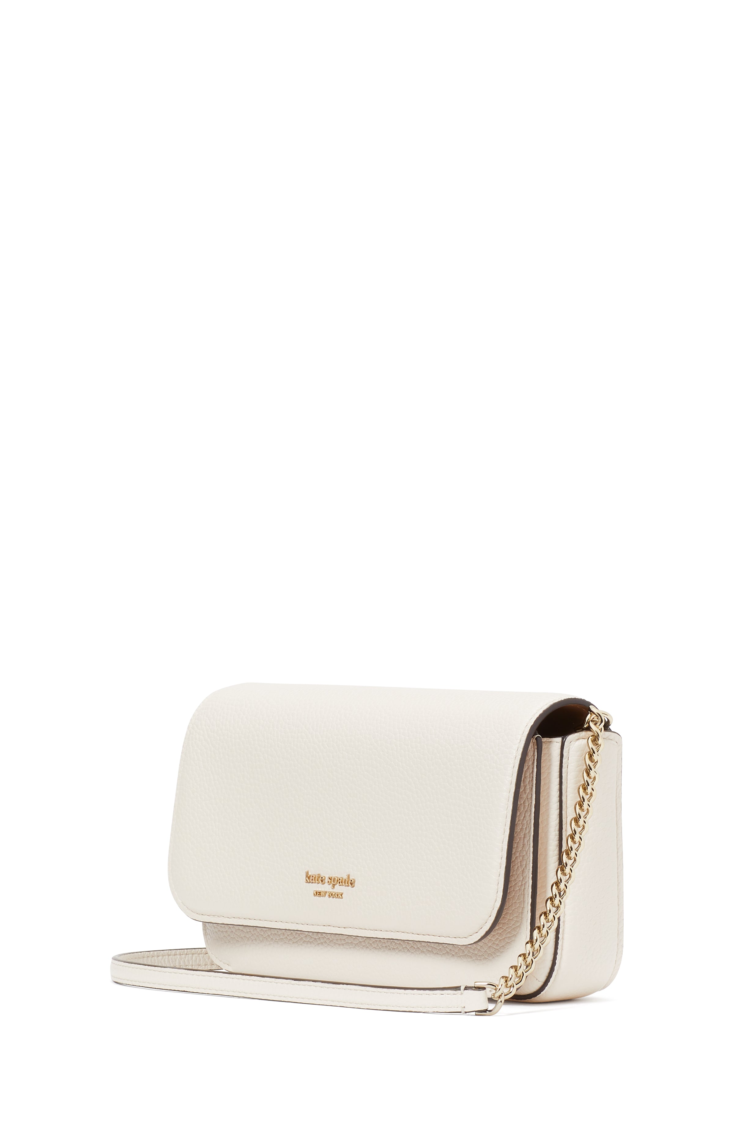Ava Pebbled Leather Flap Chain Wallet