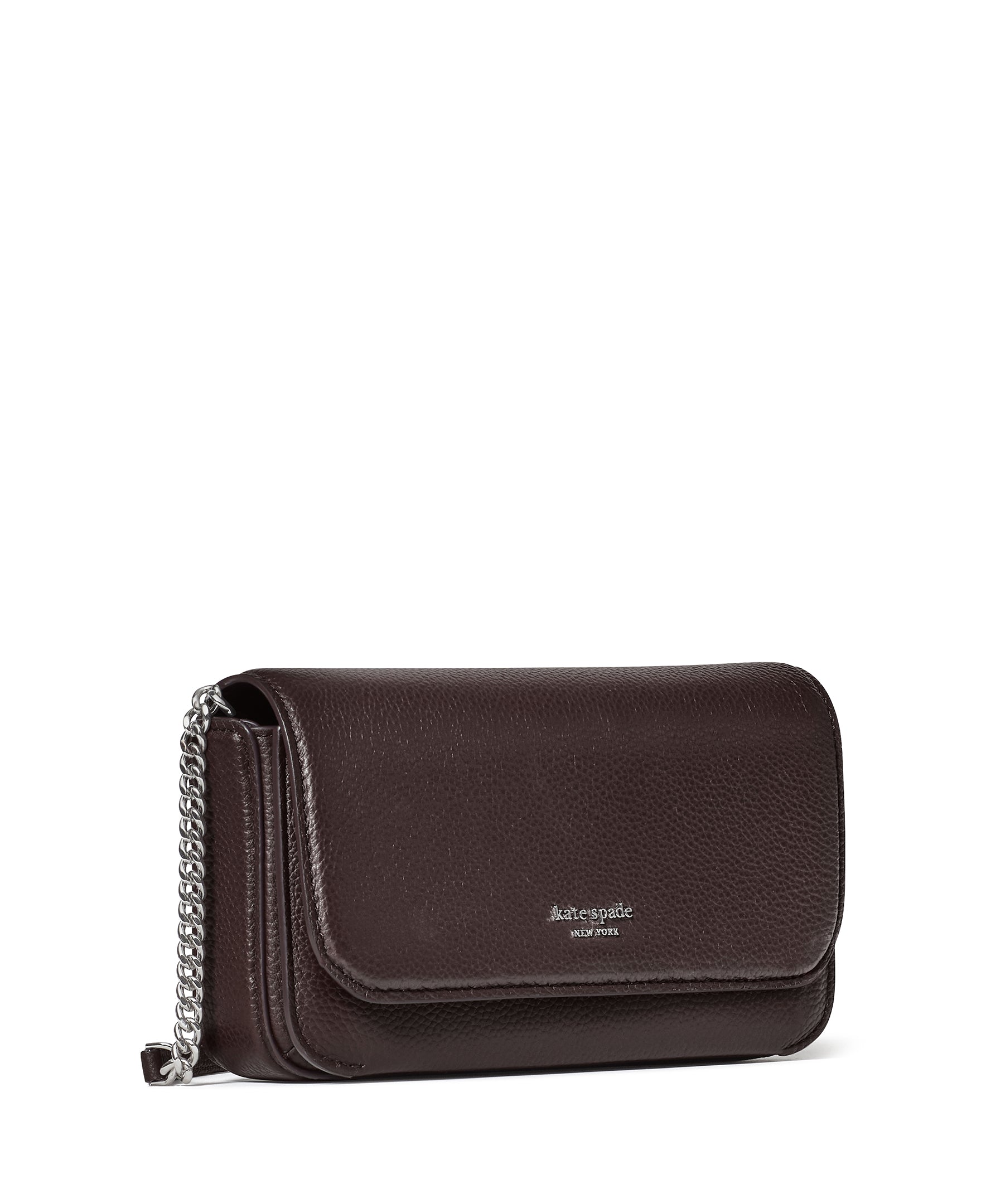 Ava Pebbled Leather Flap Chain Wallet