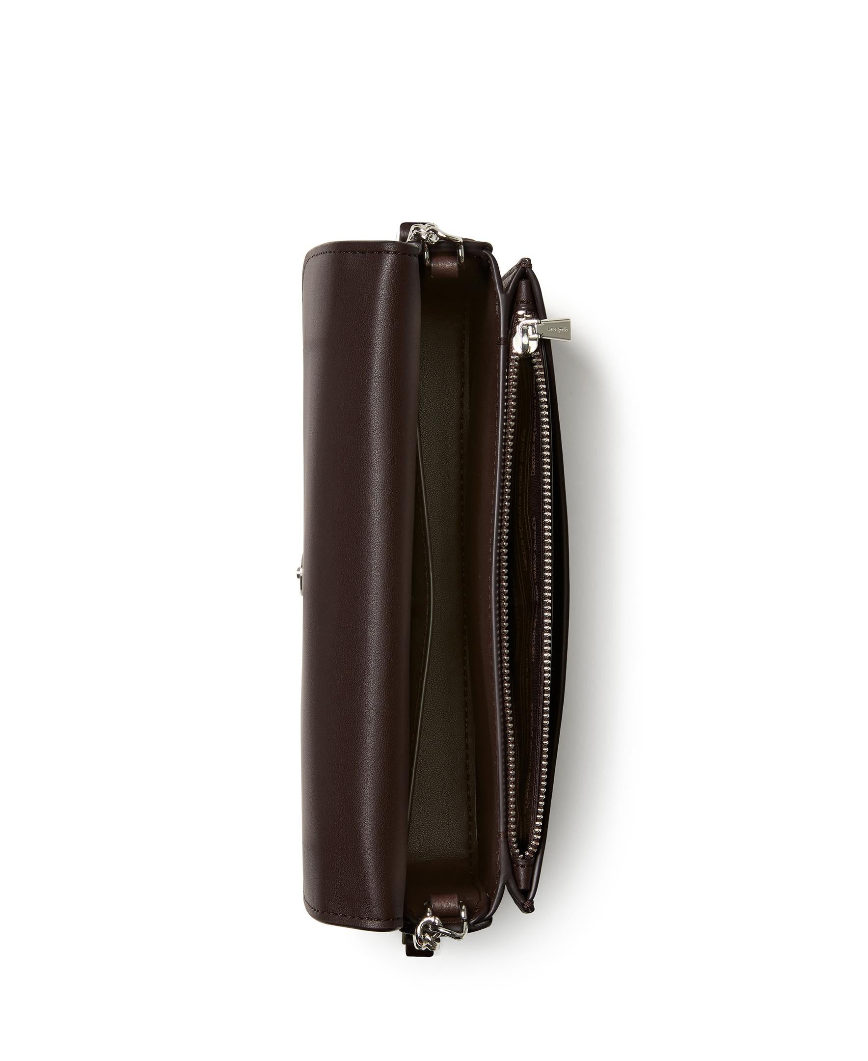 Ava Pebbled Leather Flap Chain Wallet