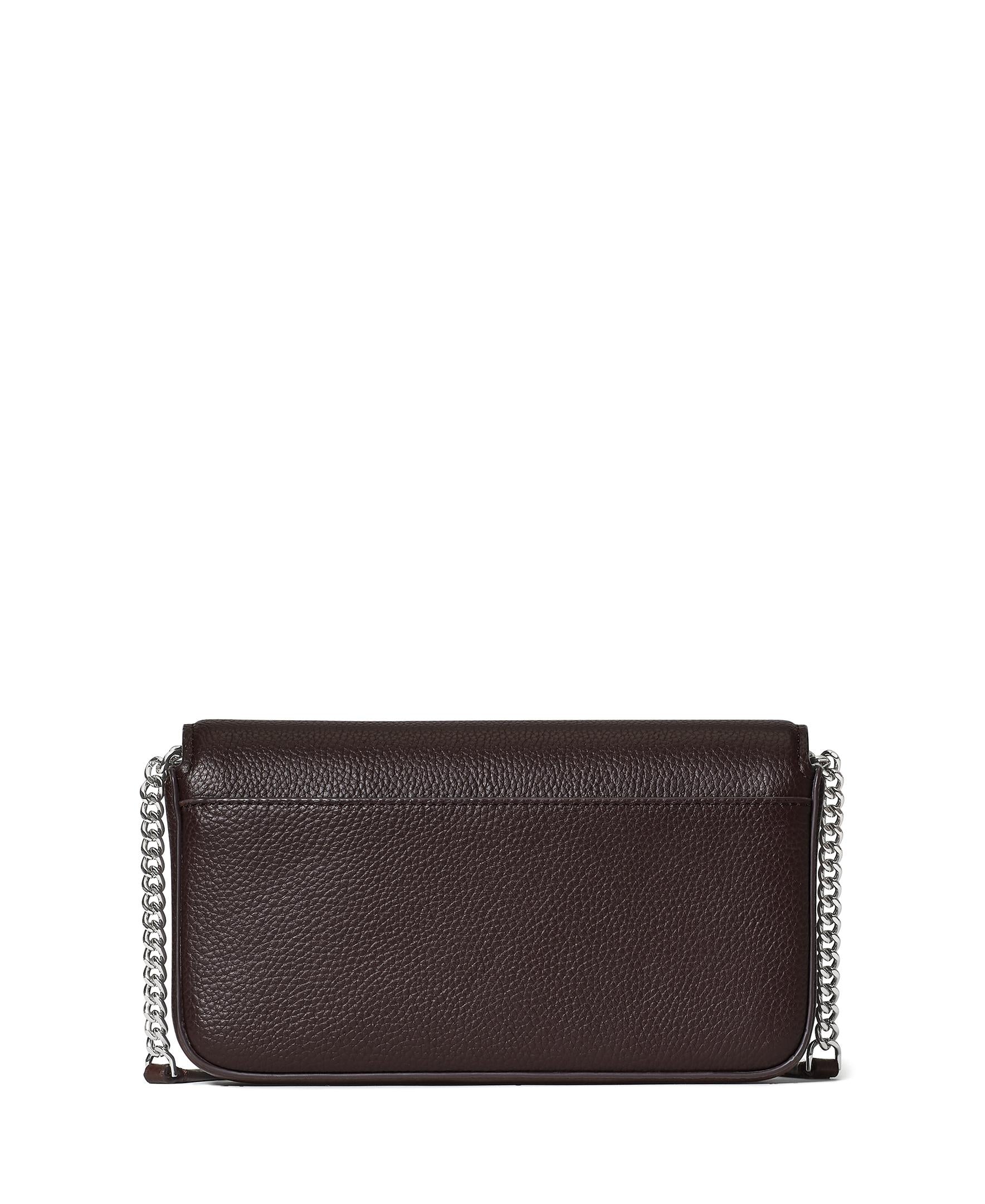 Ava Pebbled Leather Flap Chain Wallet