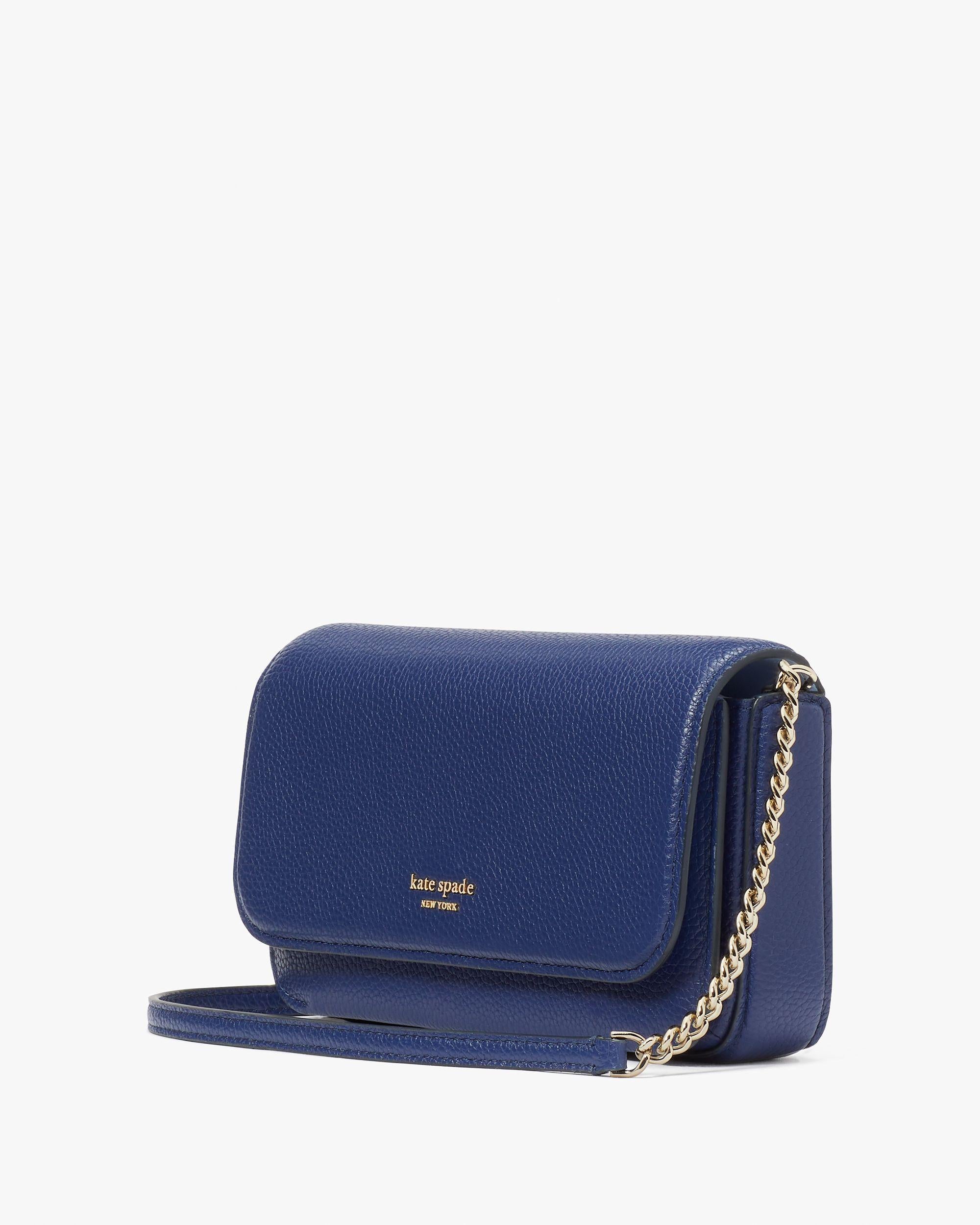 Ava Pebbled Leather Flap Chain Wallet