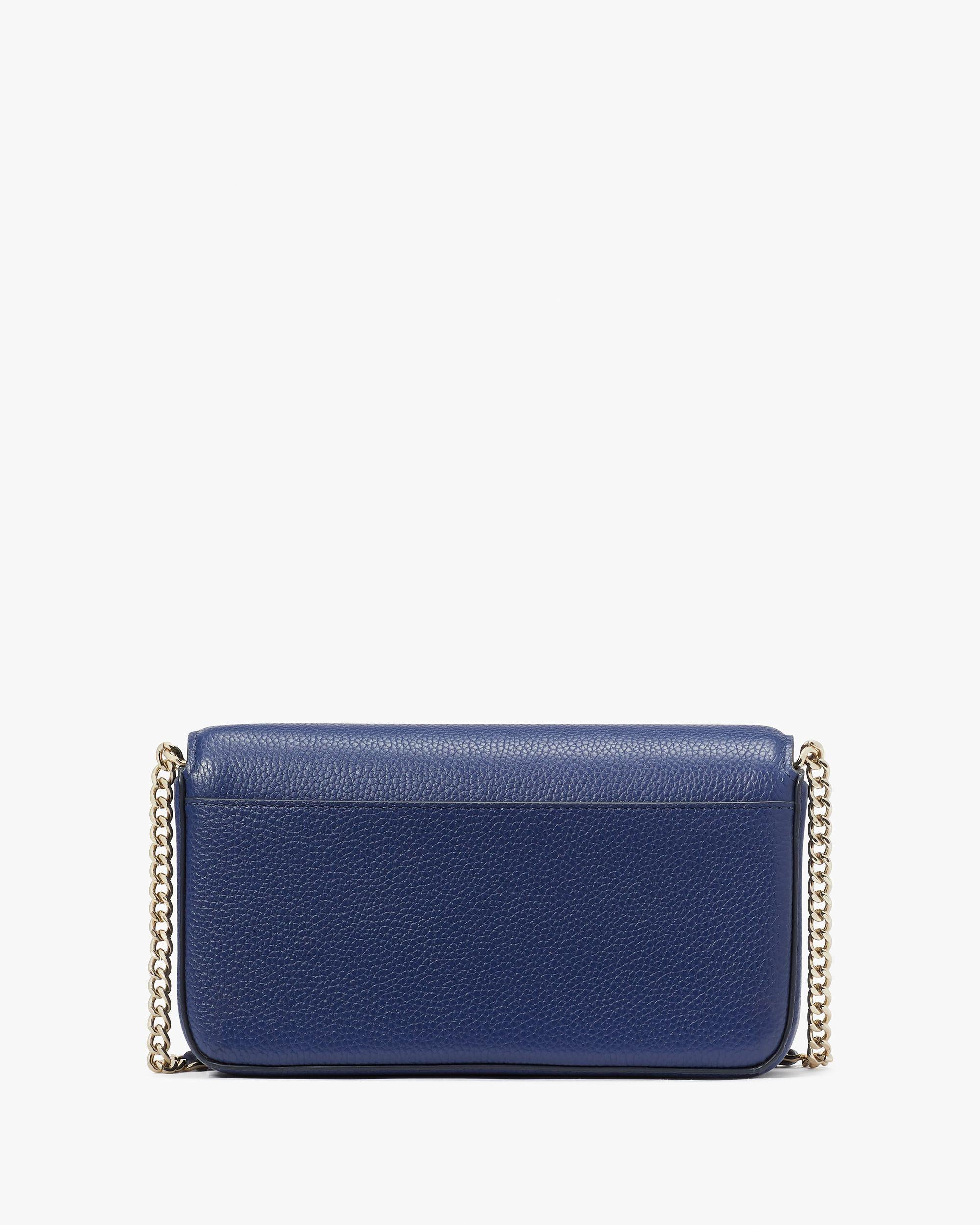 Ava Pebbled Leather Flap Chain Wallet