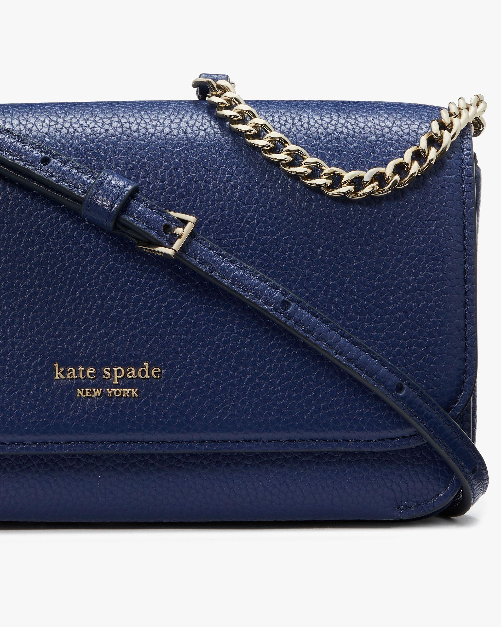 Ava Pebbled Leather Flap Chain Wallet