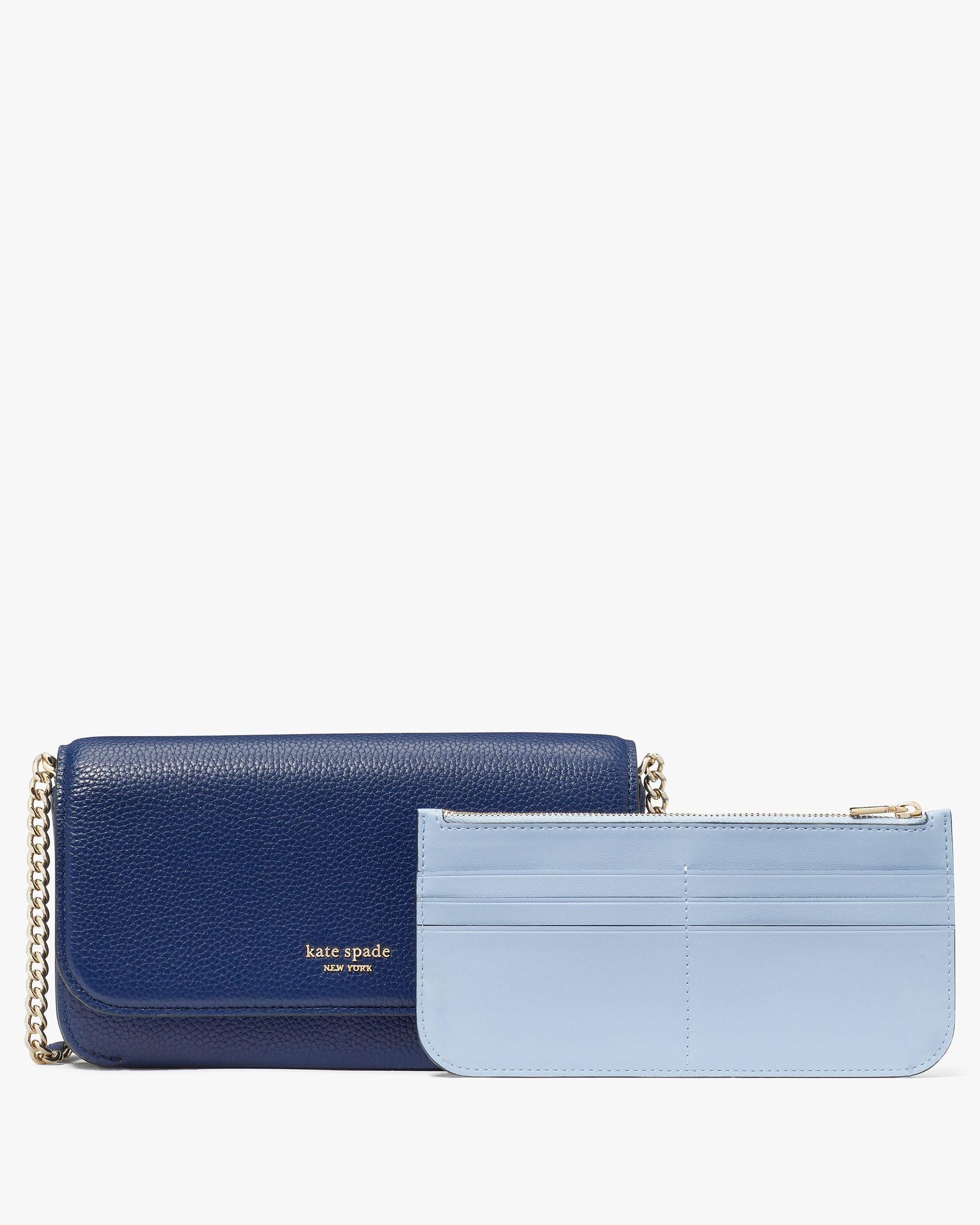 Ava Pebbled Leather Flap Chain Wallet