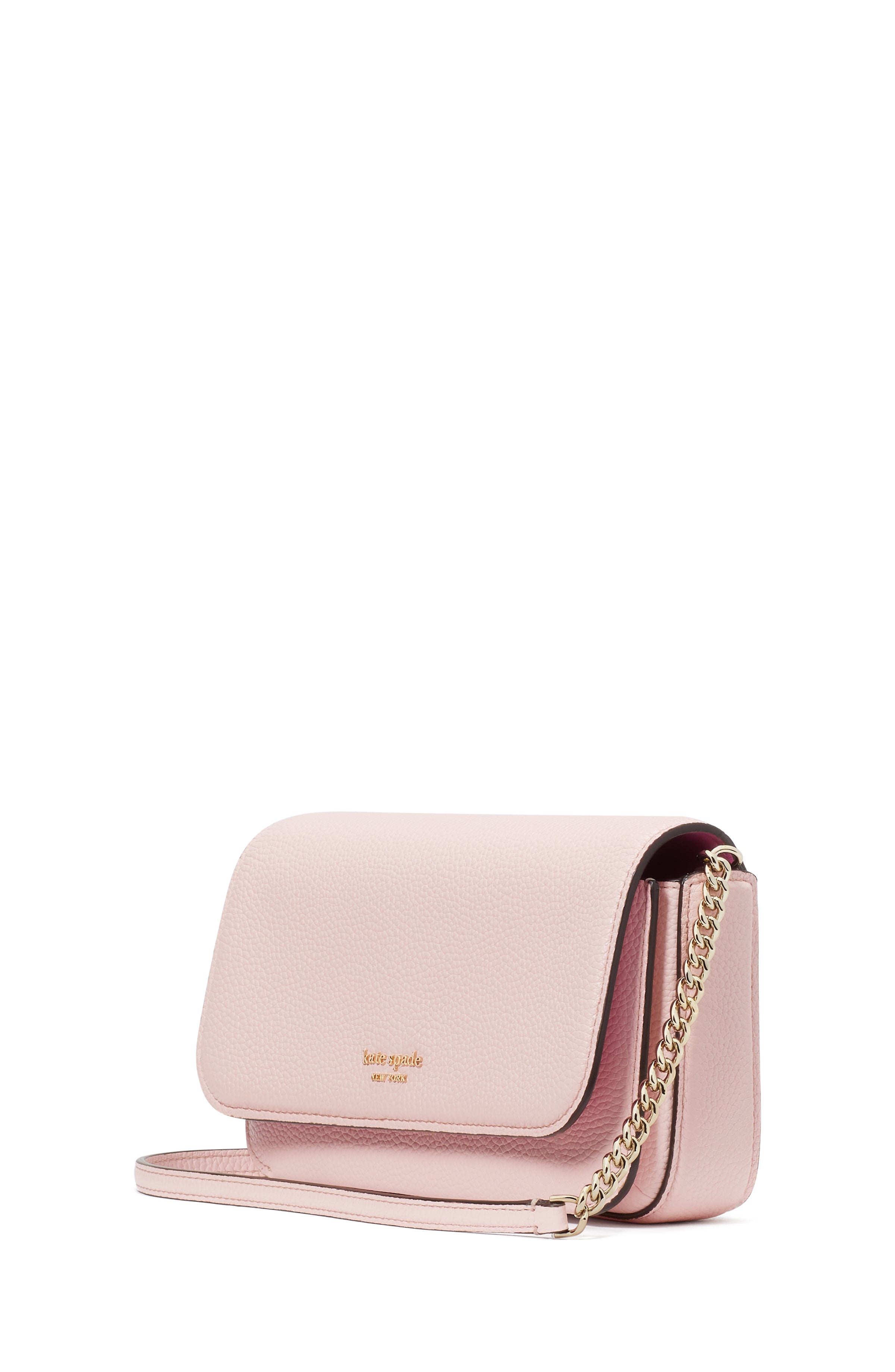 Ava Pebbled Leather Flap Chain Wallet