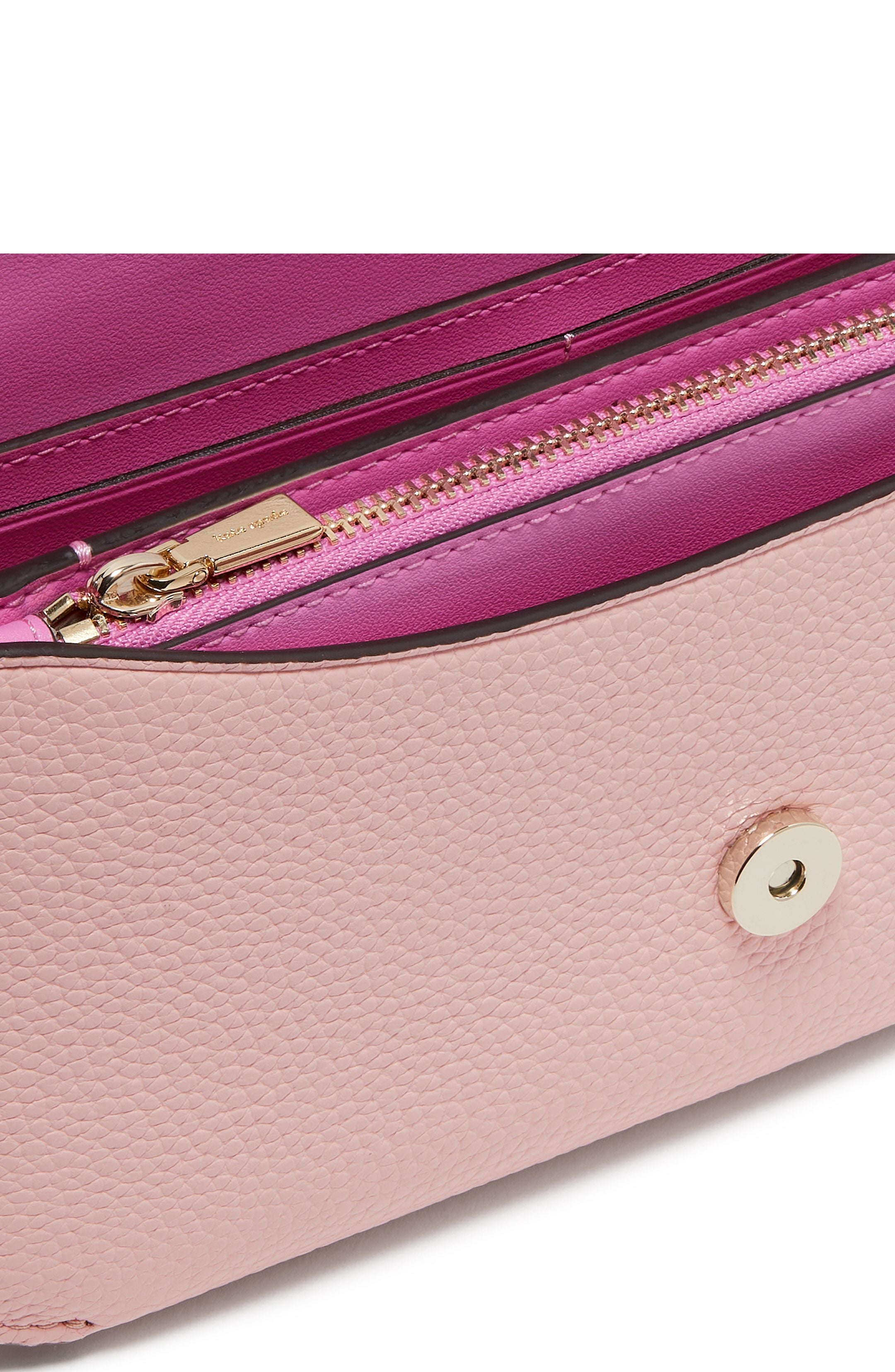 Ava Pebbled Leather Flap Chain Wallet