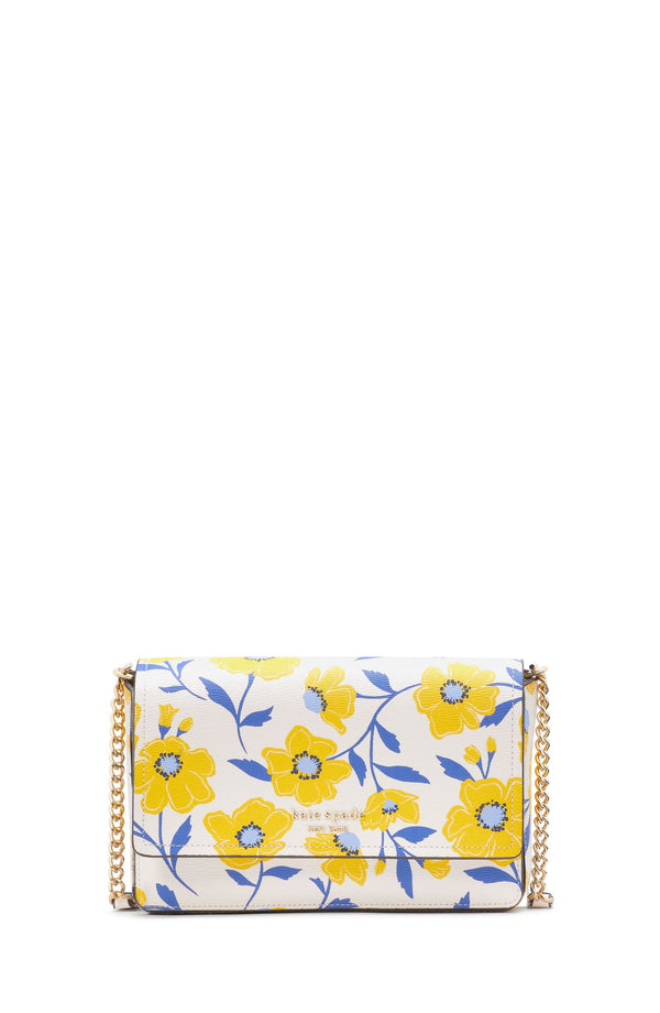 KF984_Morgan Sunshine Floral Printed Flap Chain Wallet_Cream Multi