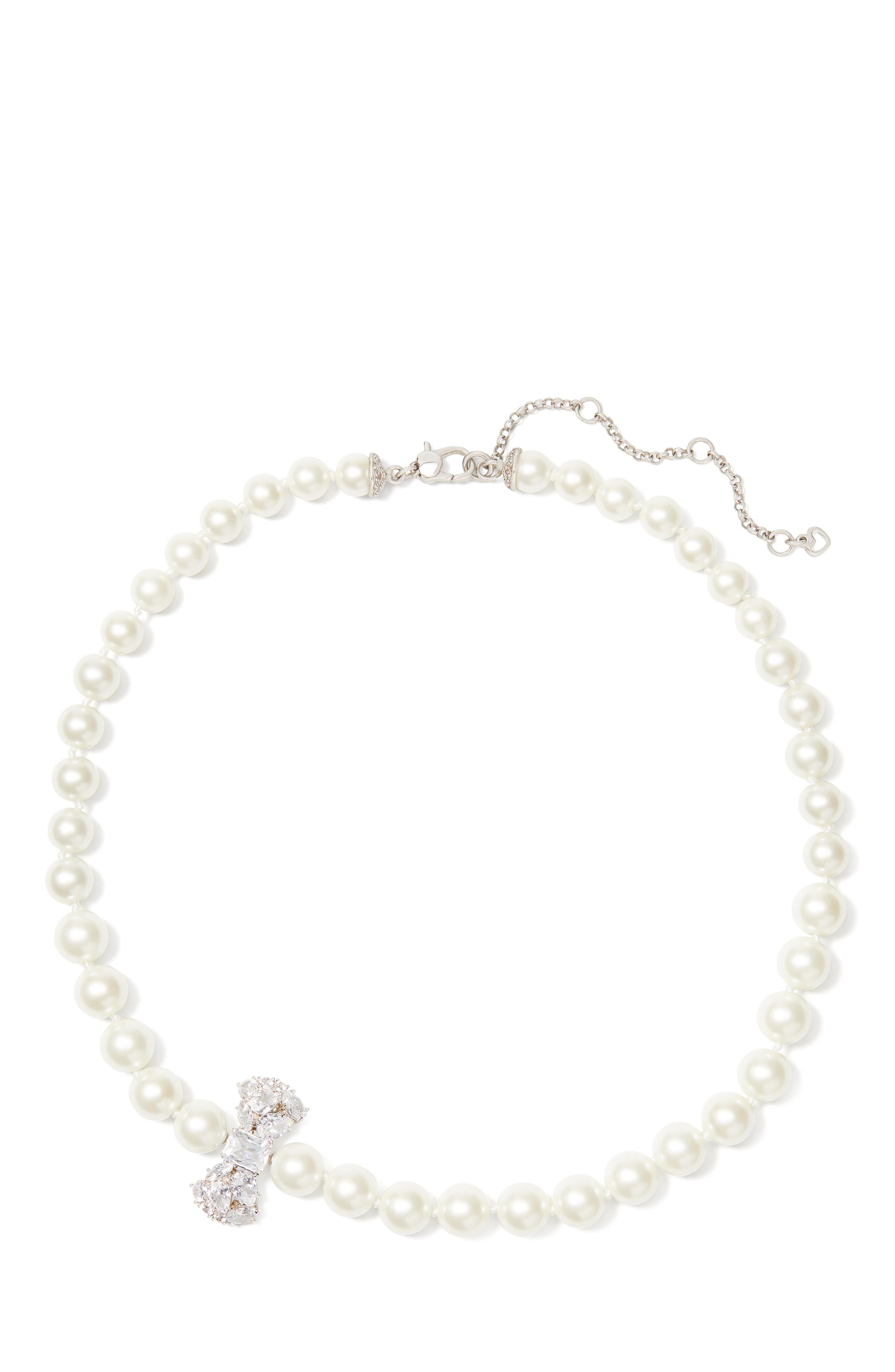 KG254-PRL STRND NECK-Clear/Silver