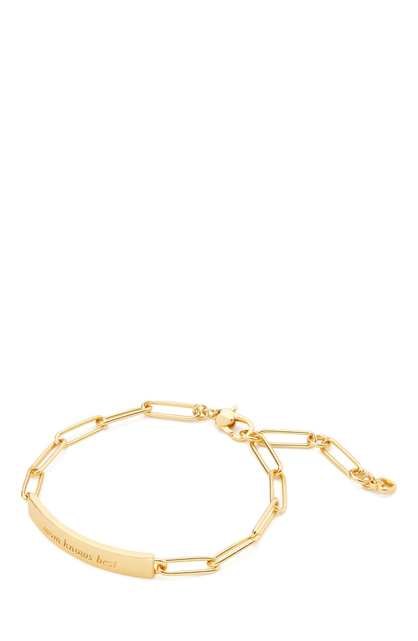 KG408-Mom Knows Best Idiom ID Bracelet-Gold