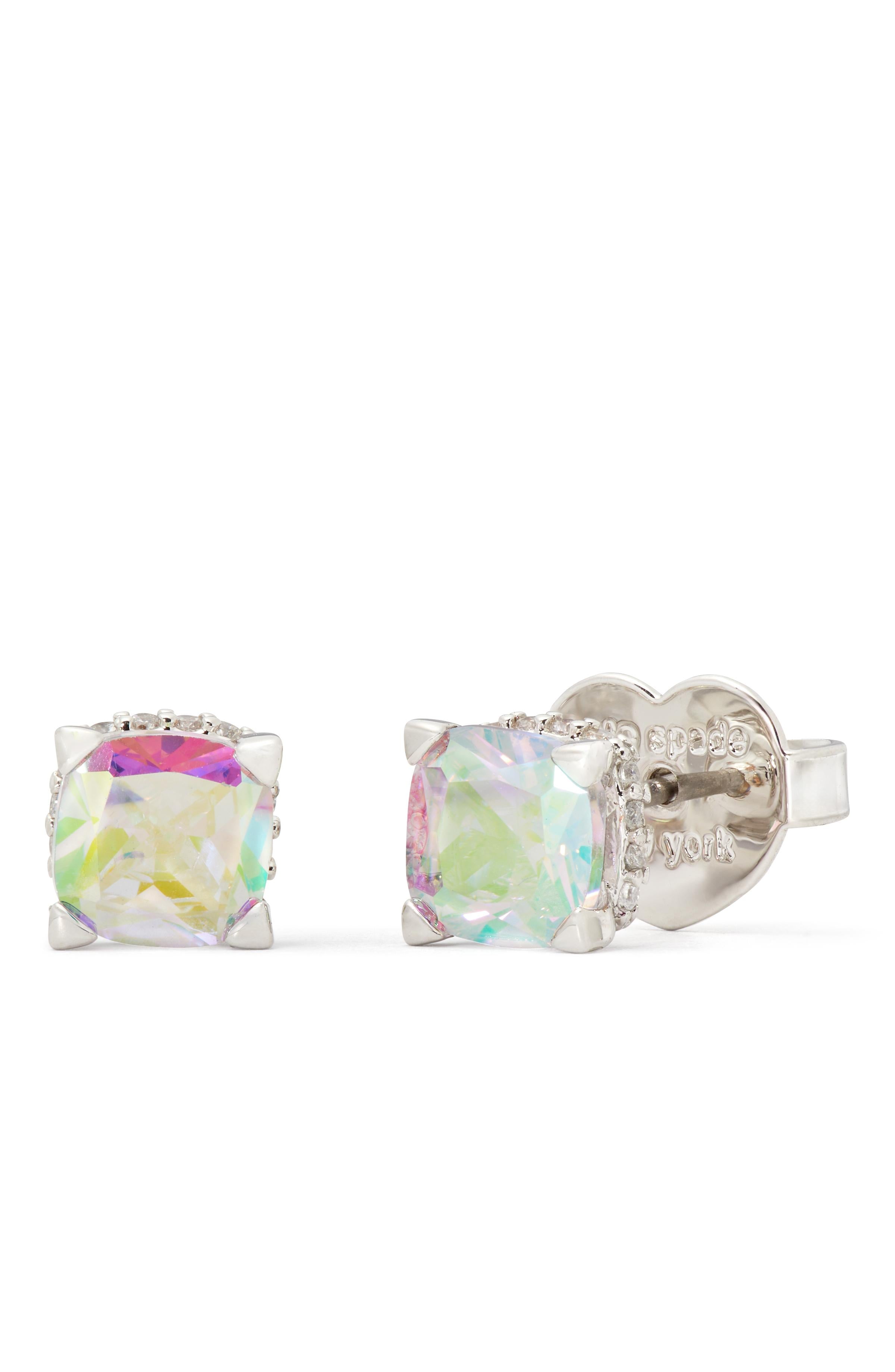 KG883-Little Luxuries 6Mm Square Studs-Ab/Silver.