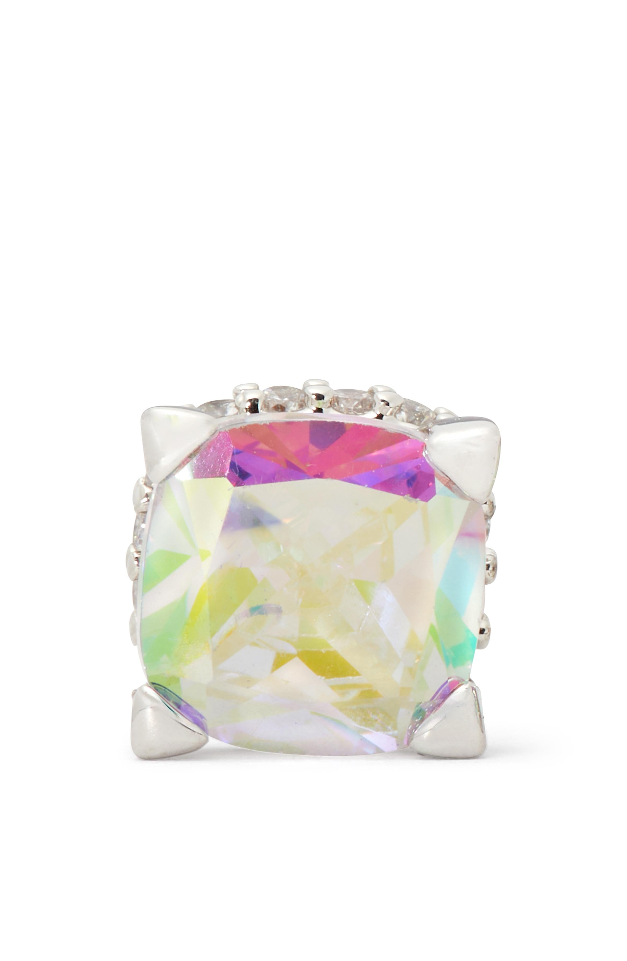 KG883-Little Luxuries 6Mm Square Studs-Ab/Silver.