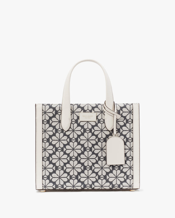 KG906_Spade Flower Jacquard Manhattan Small Tote_Charcoal Grey Multi