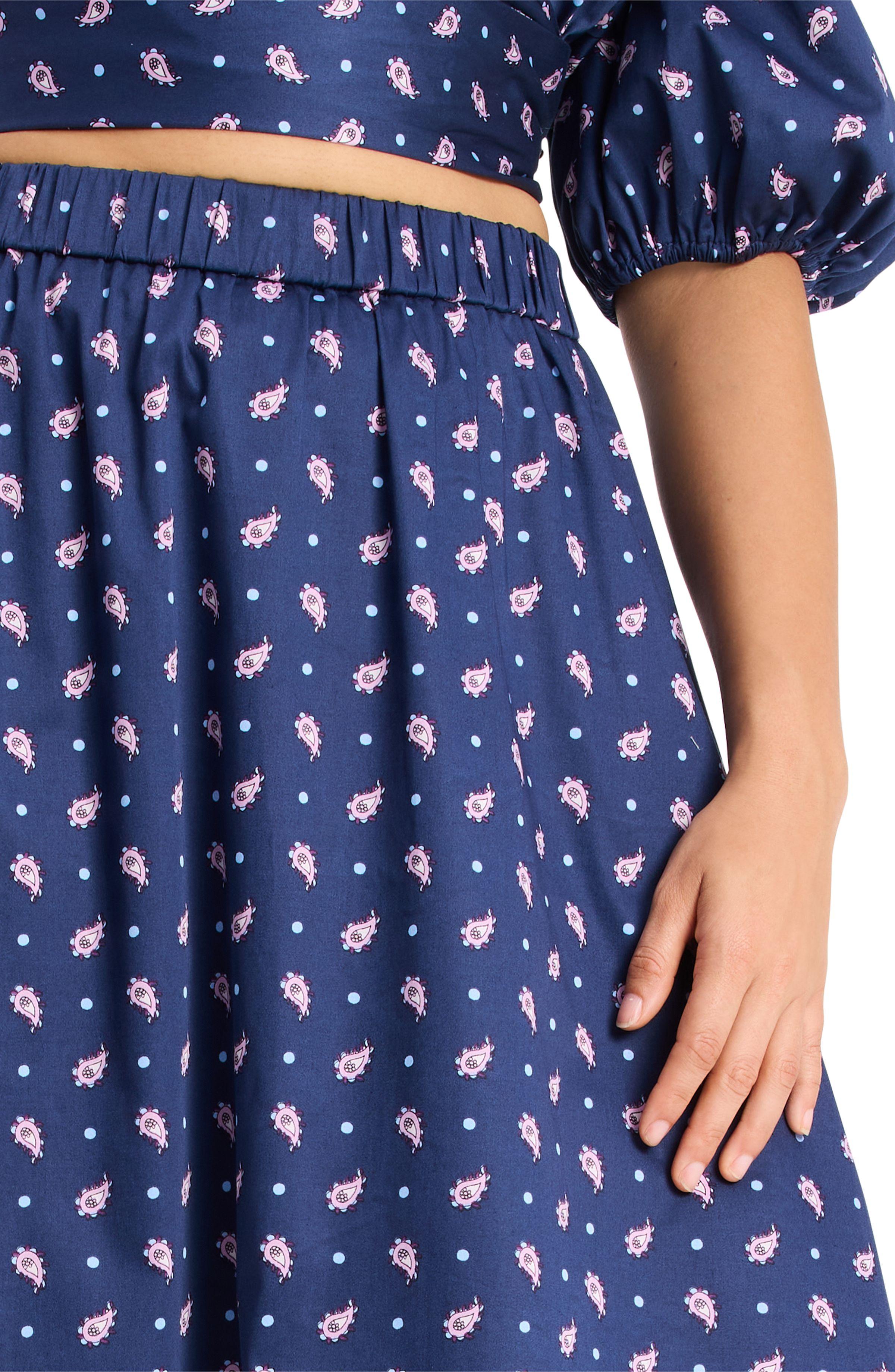 paisley foulard midi skirt