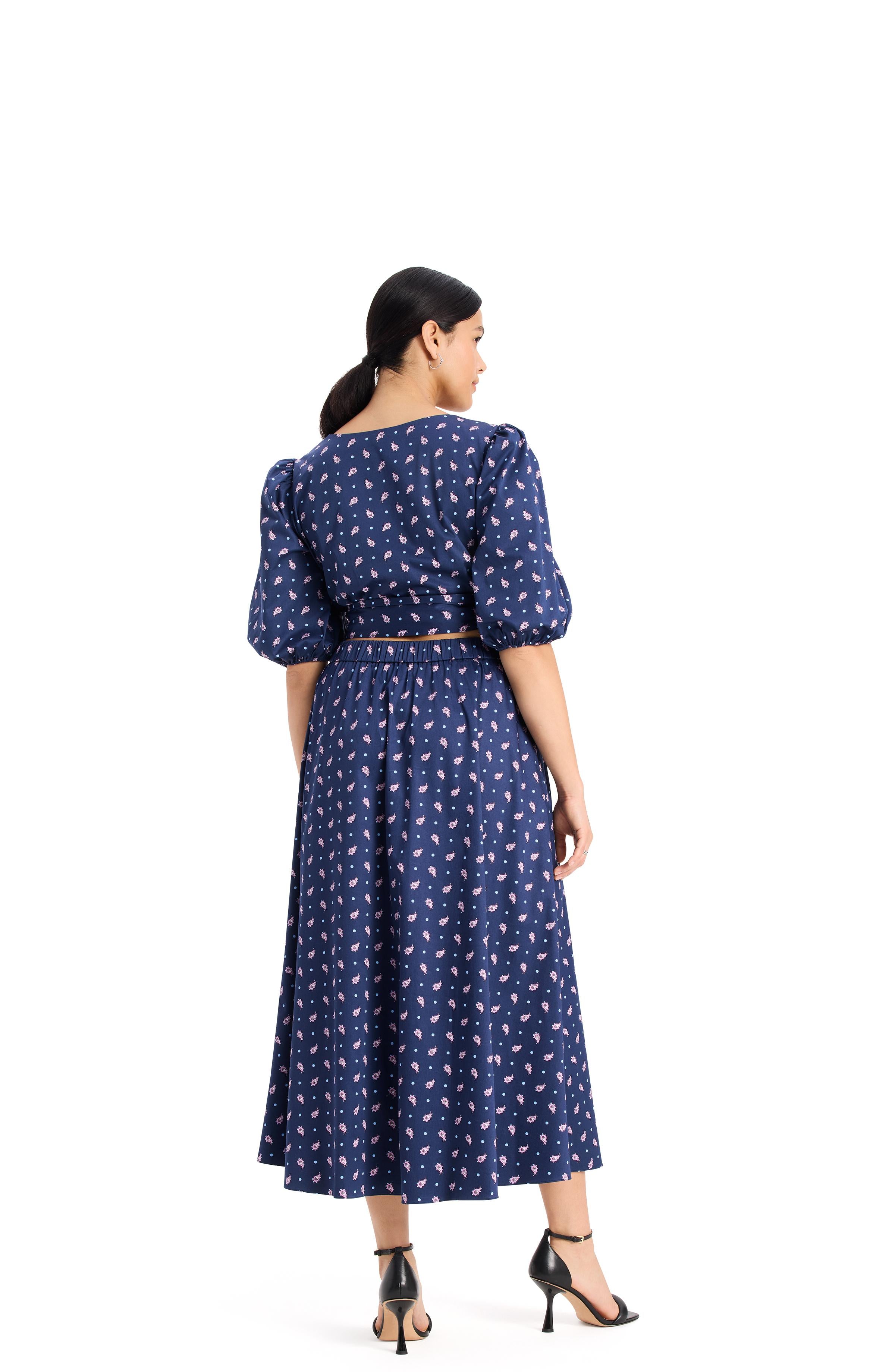 paisley foulard midi skirt