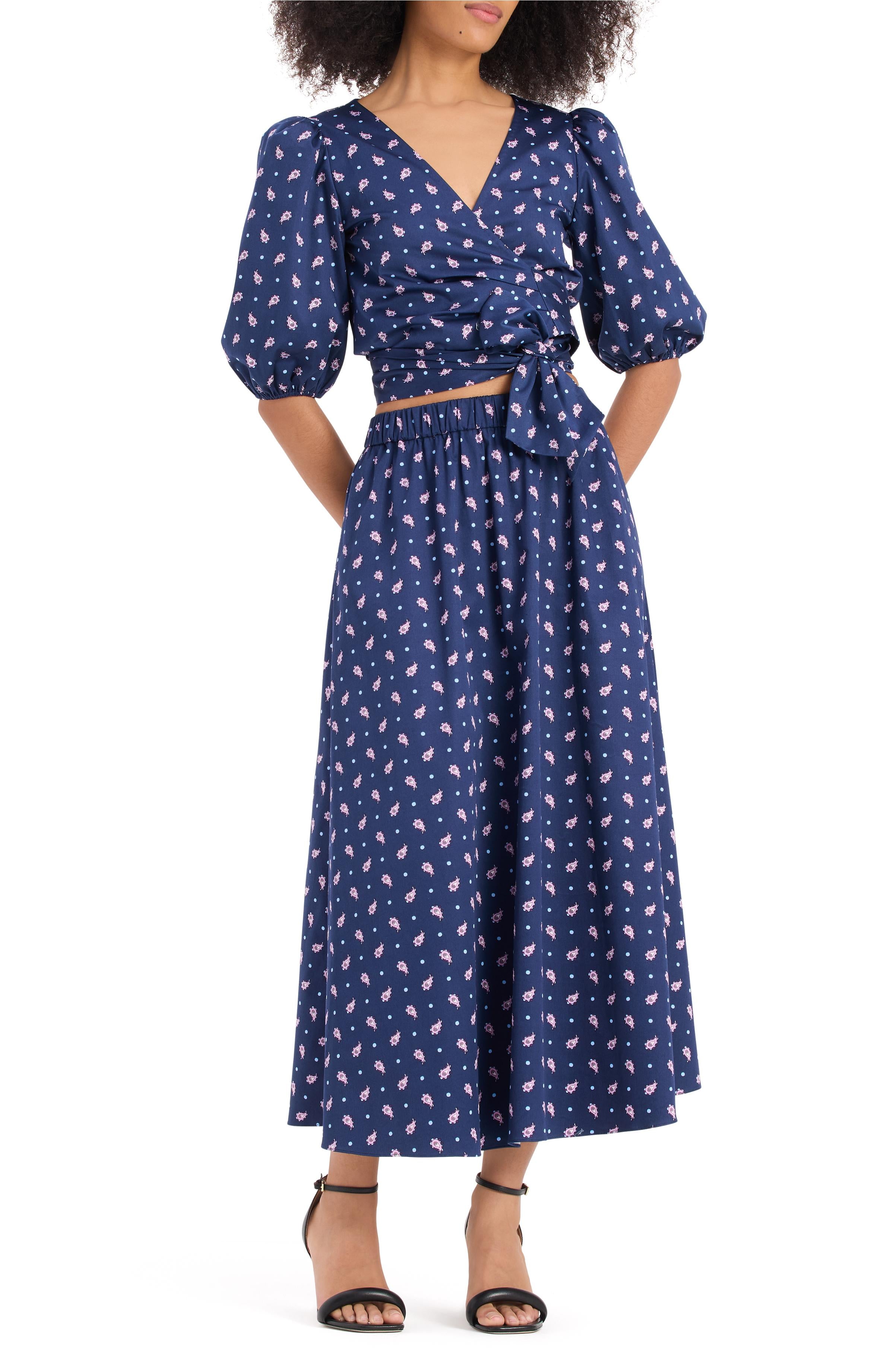 paisley foulard midi skirt