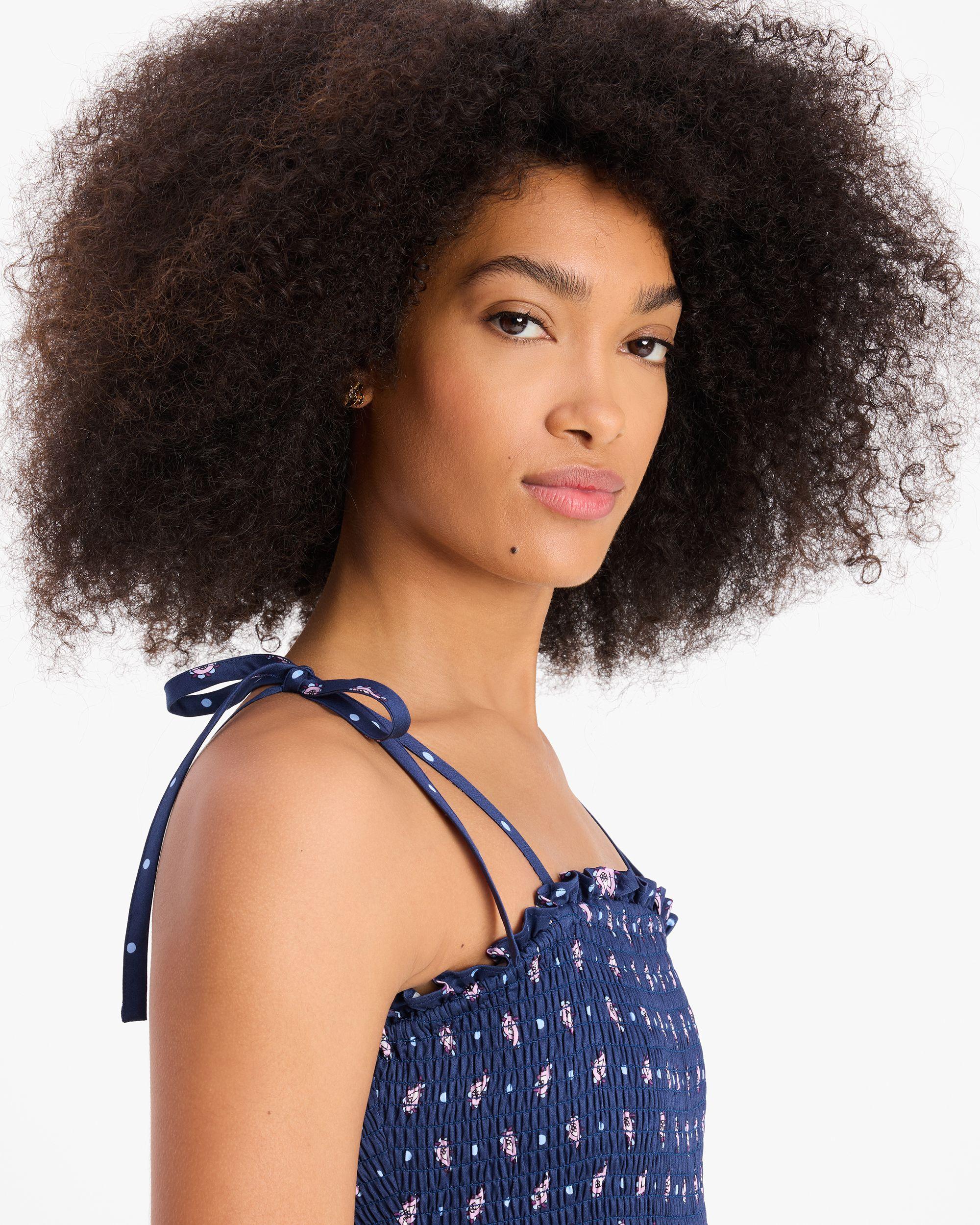 paisley foulard smocked dress