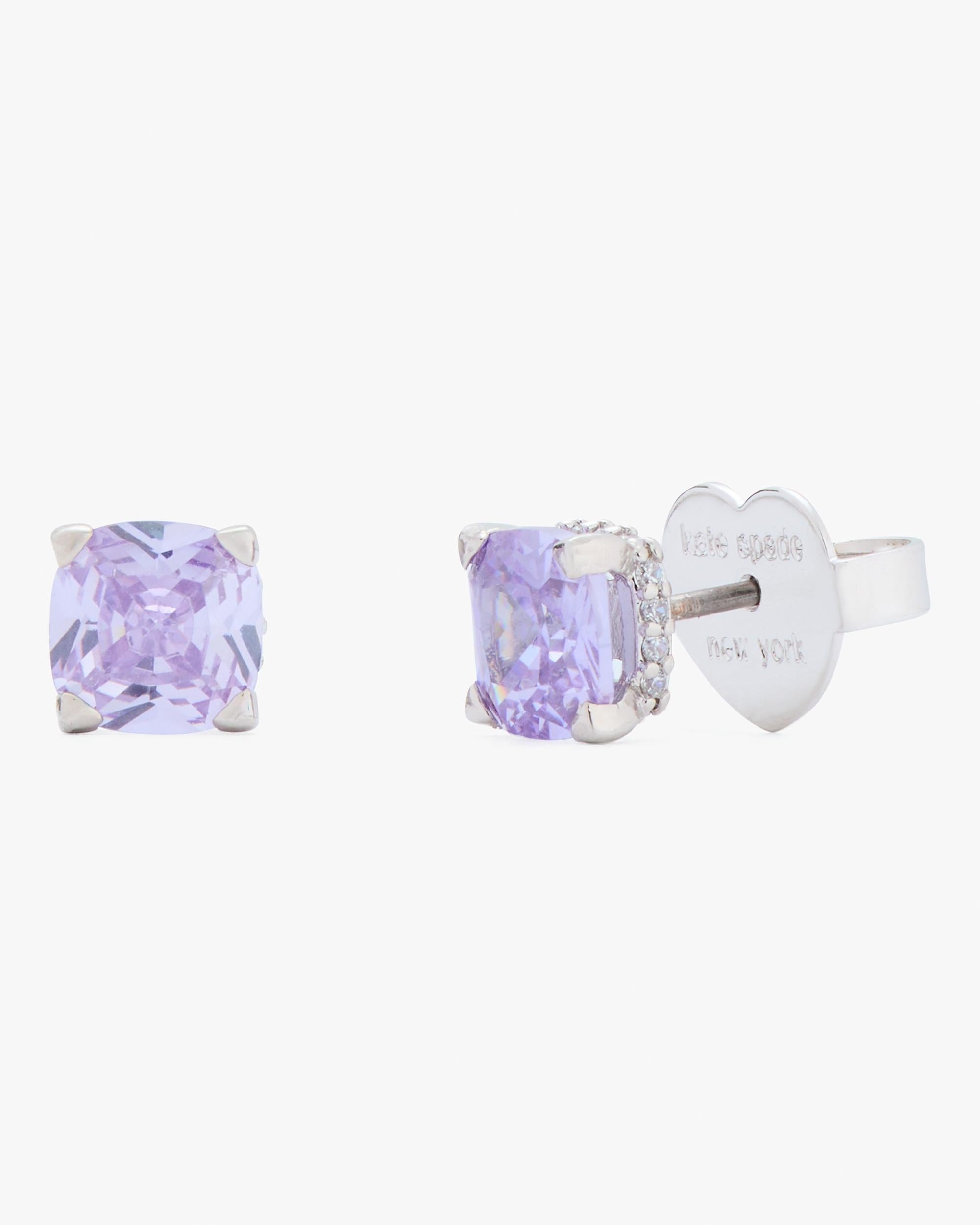 KH922-Little Luxuries 6Mm Square Studs-Lavendersilver