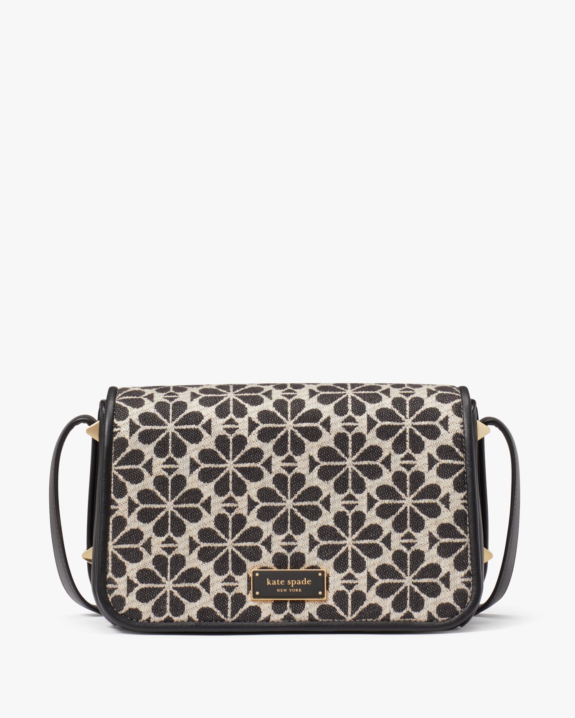 spade flower jacquard small flap crossbody