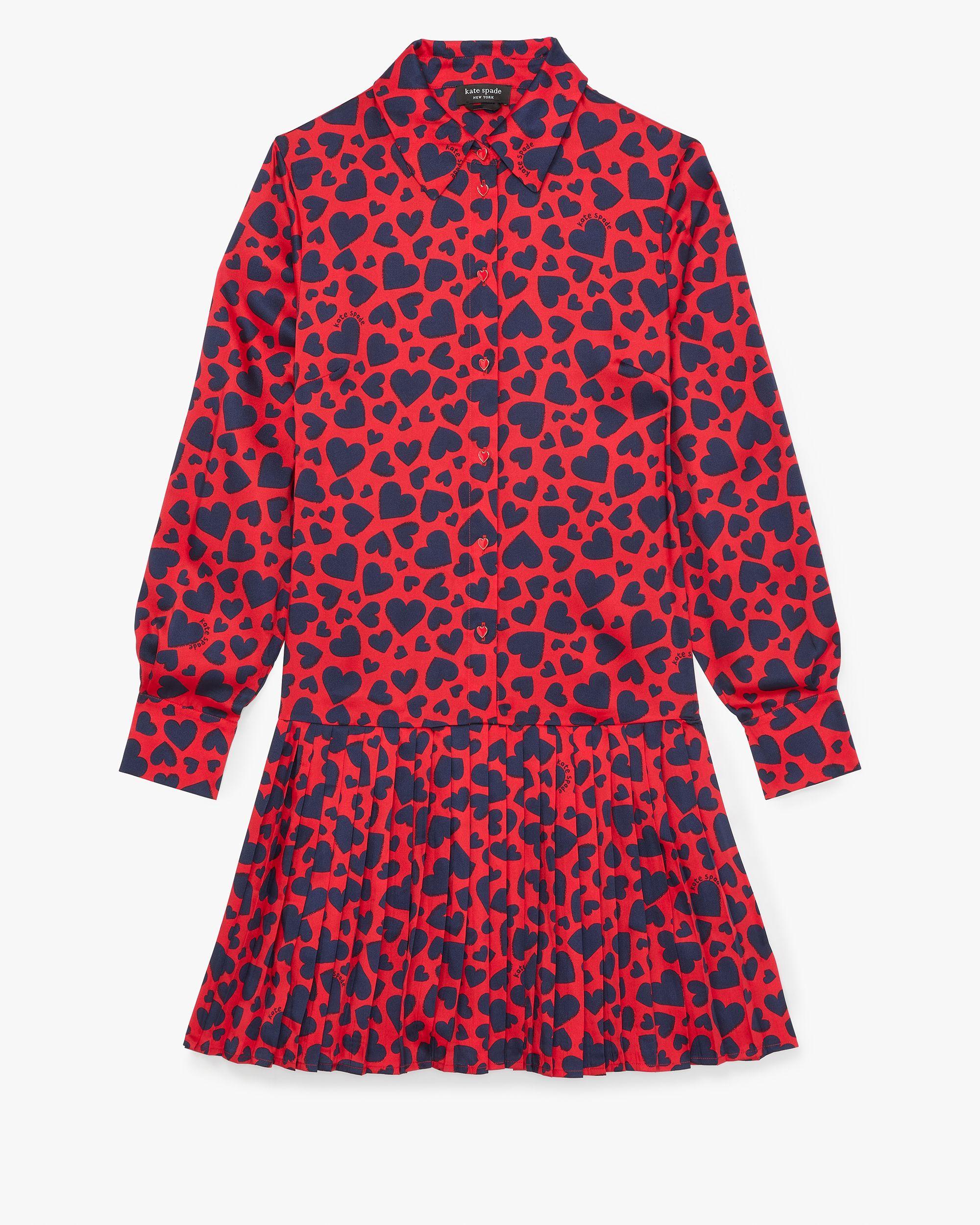 sweet hearts pleated dress