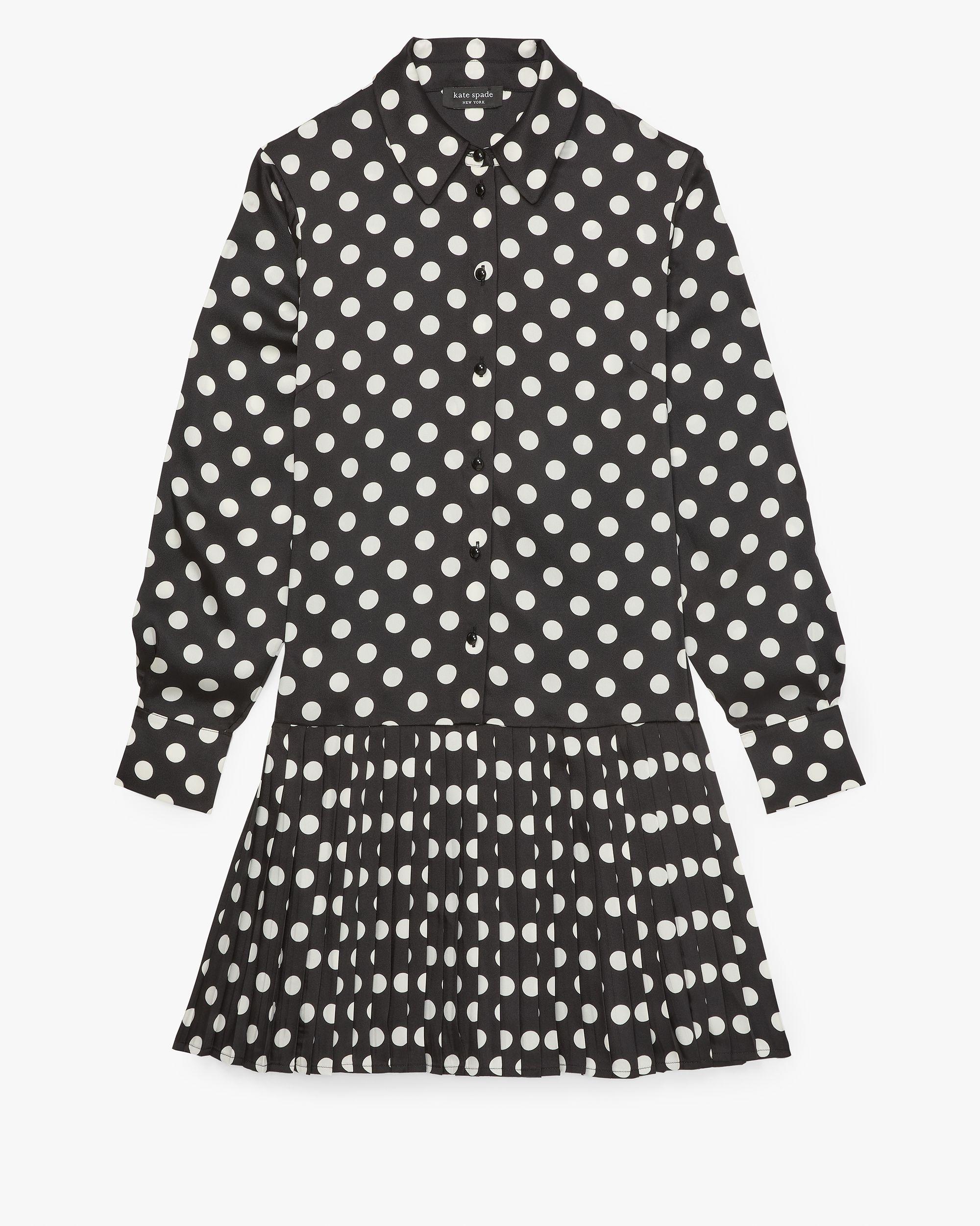 breezy dot pleated dress