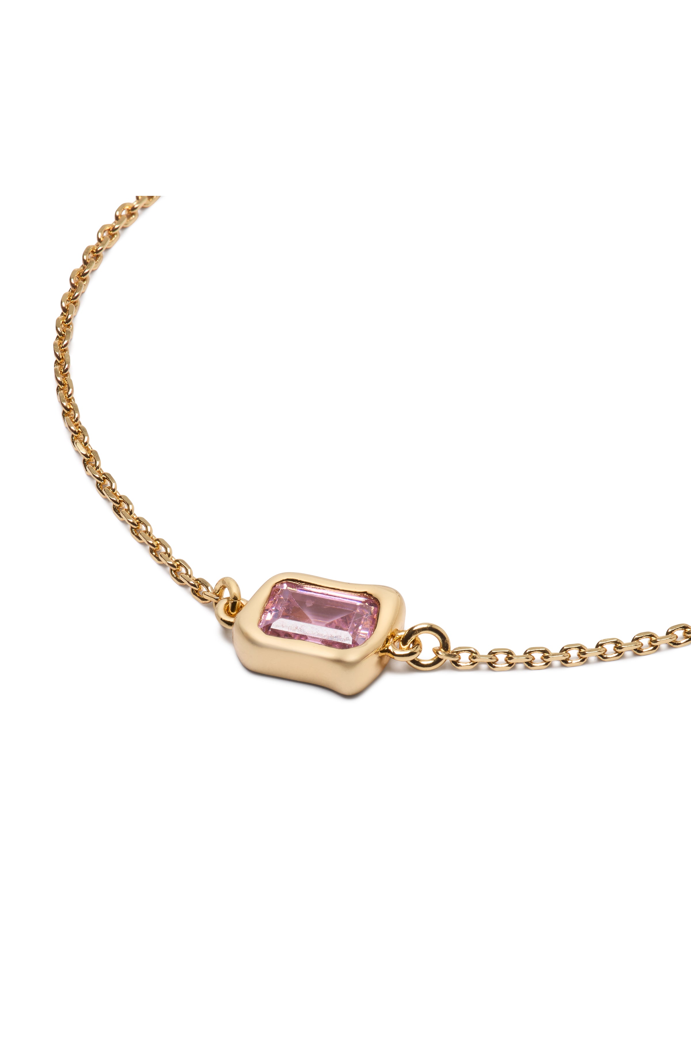 KL315-Molten Glass Solitaire Bracelet-Light Pink