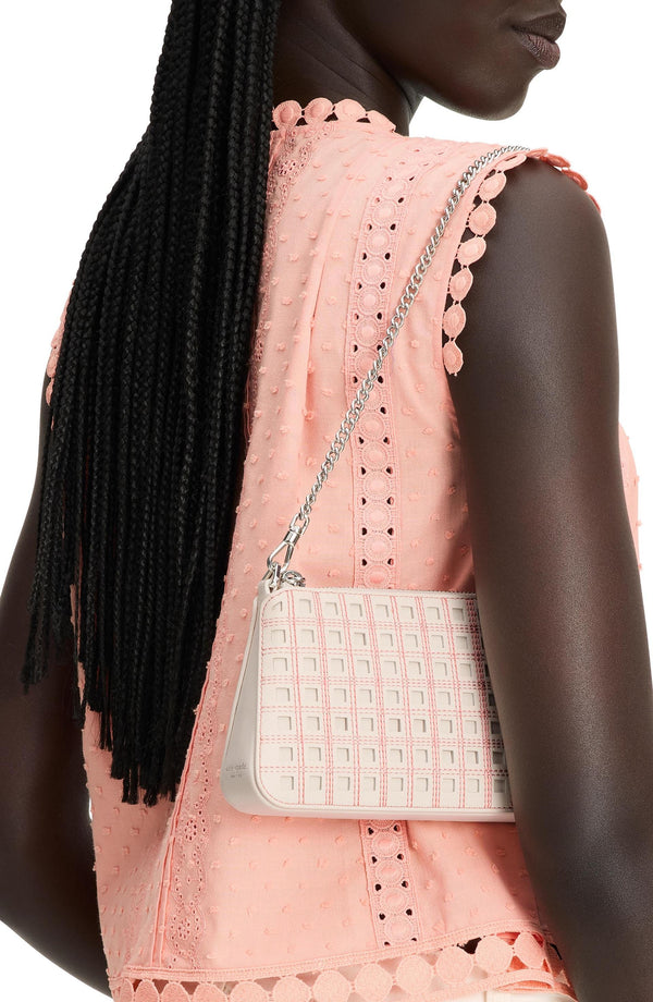 KL581-Grace Perforated Pochette-Cream Multi