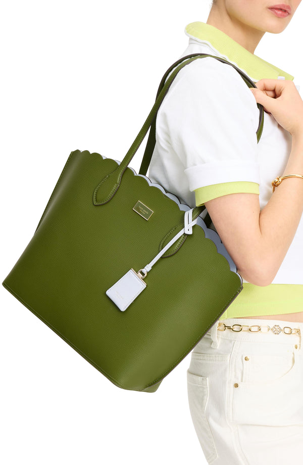 KL645-Suite Scalloped Tote-Jungle Vine