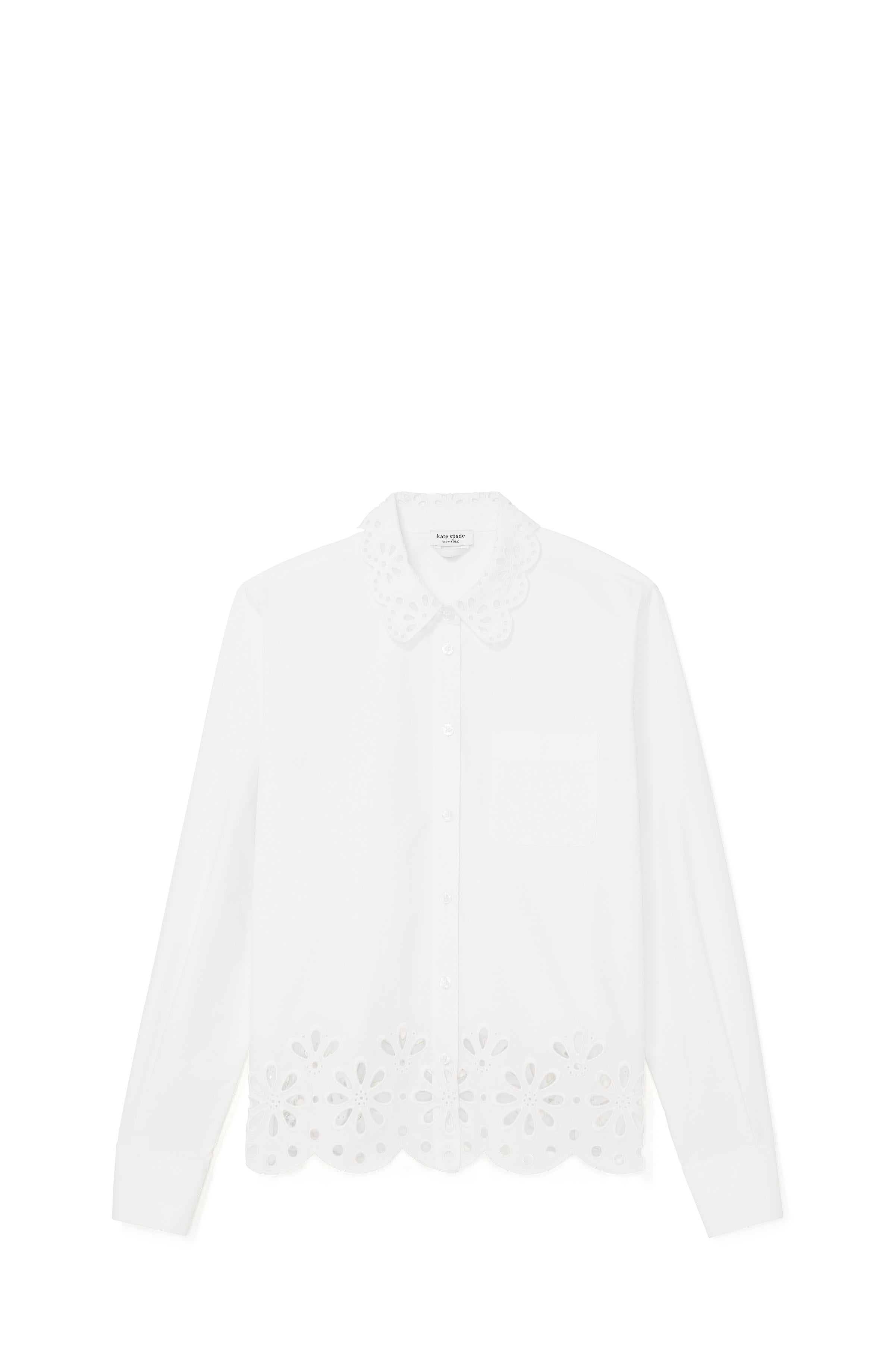 KL697-Daisy Eyelet Shirt-Fresh White