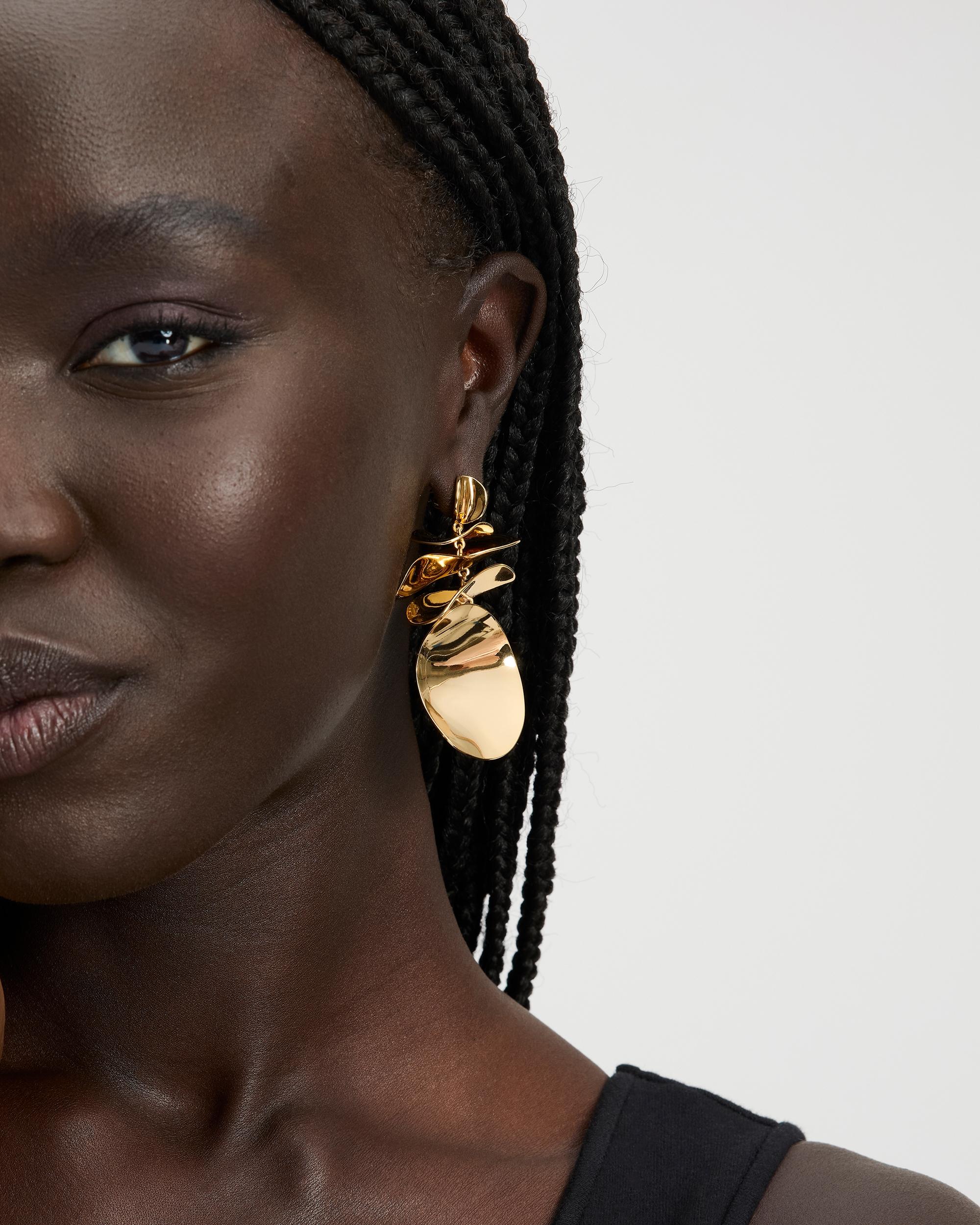 KL785-Snack Time Statement Earrings-Gold