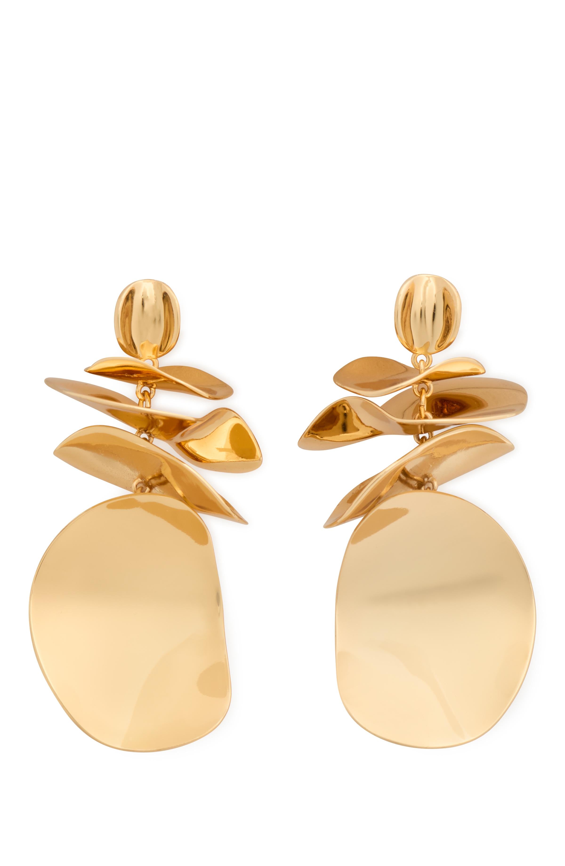 KL785-Snack Time Statement Earrings-Gold