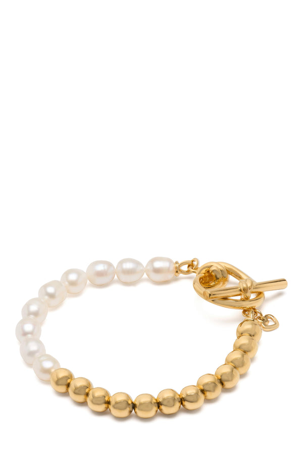 KM003-Ropes & Knots Toggle Bracelet-Cream/Gold