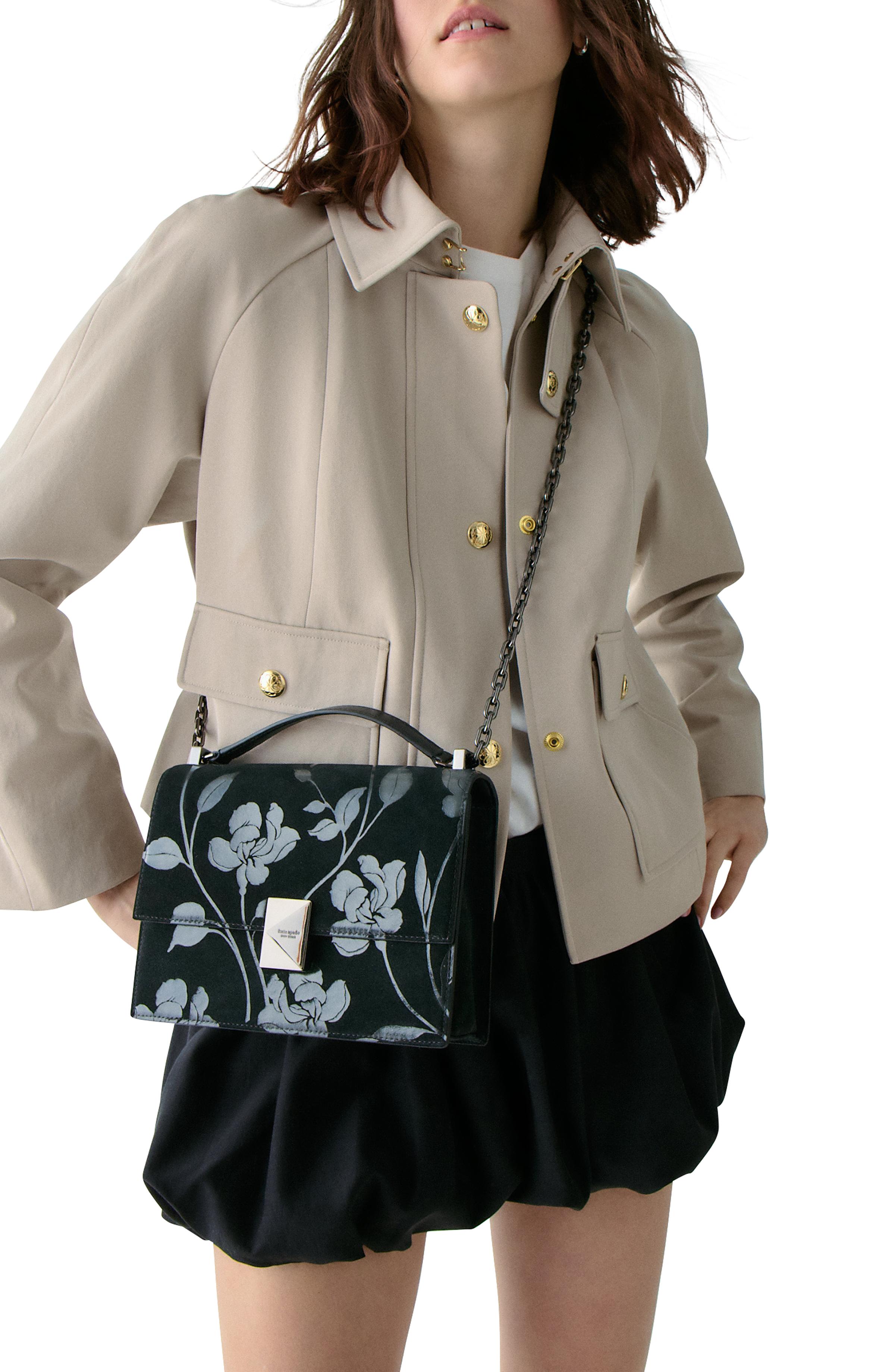 Deco Uptown Blooms Printed Suede Chain Shoulder