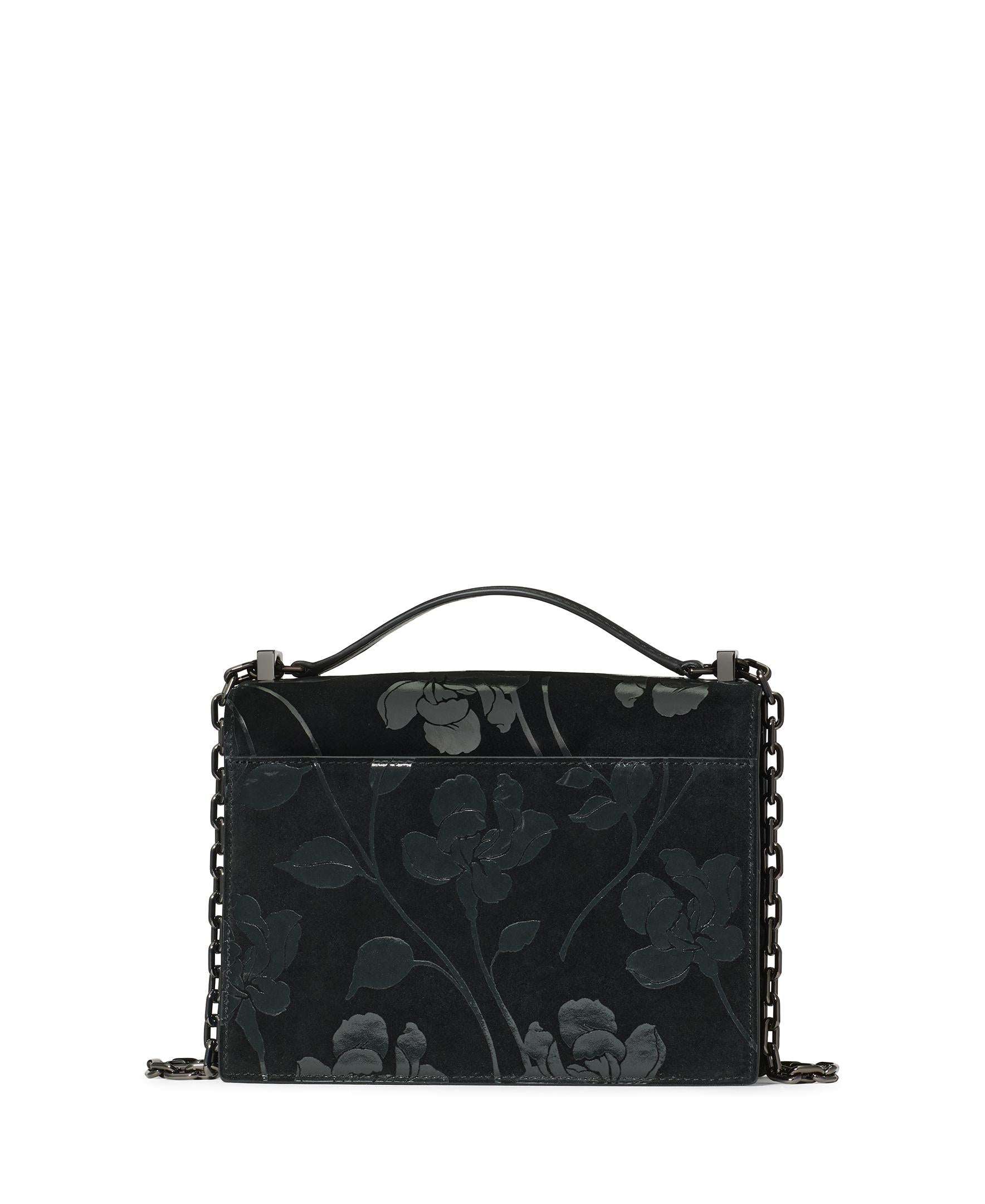 Deco Uptown Blooms Printed Suede Chain Shoulder