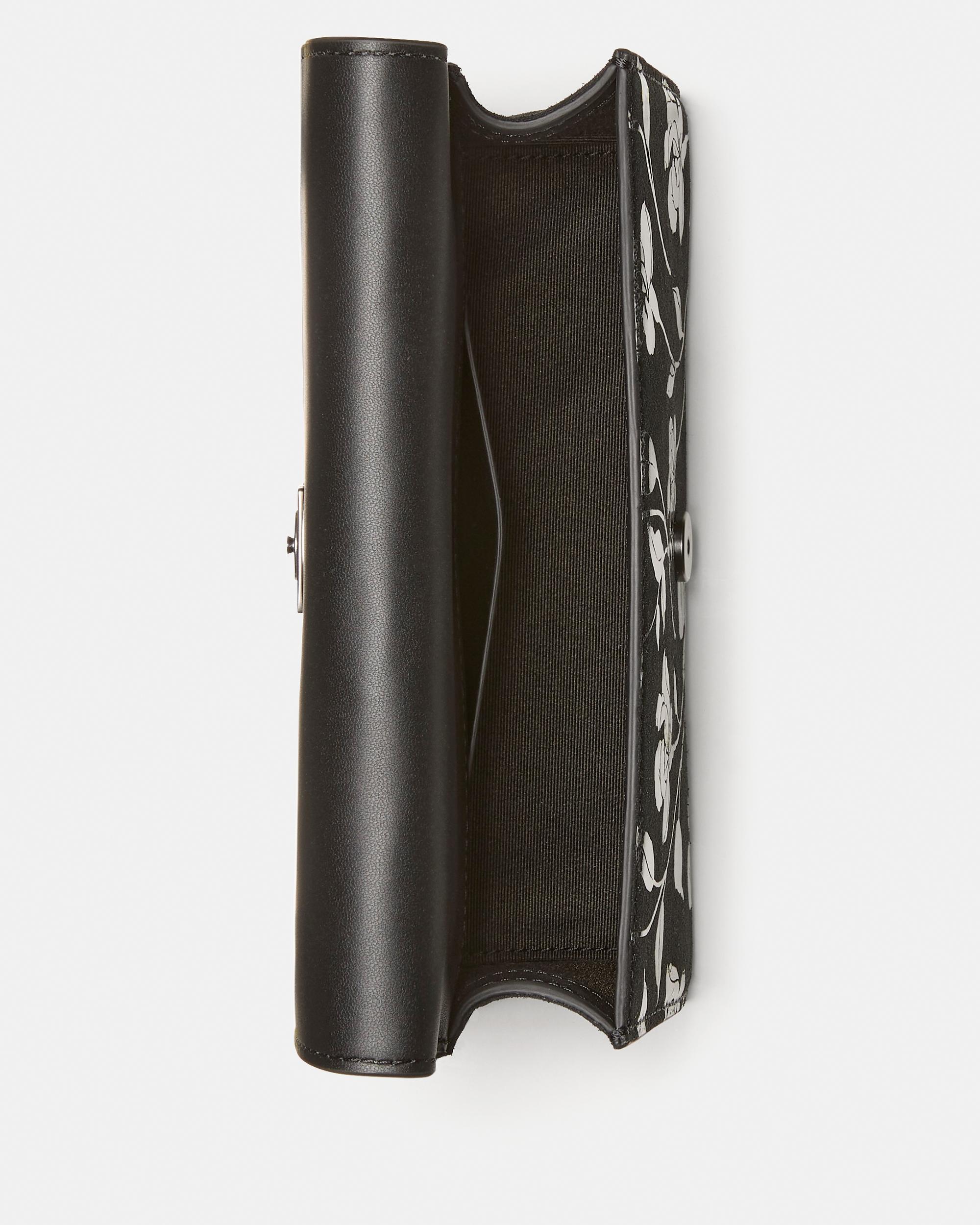 Deco Uptown Blooms Printed Suede Mini Flap Chain Crossbody