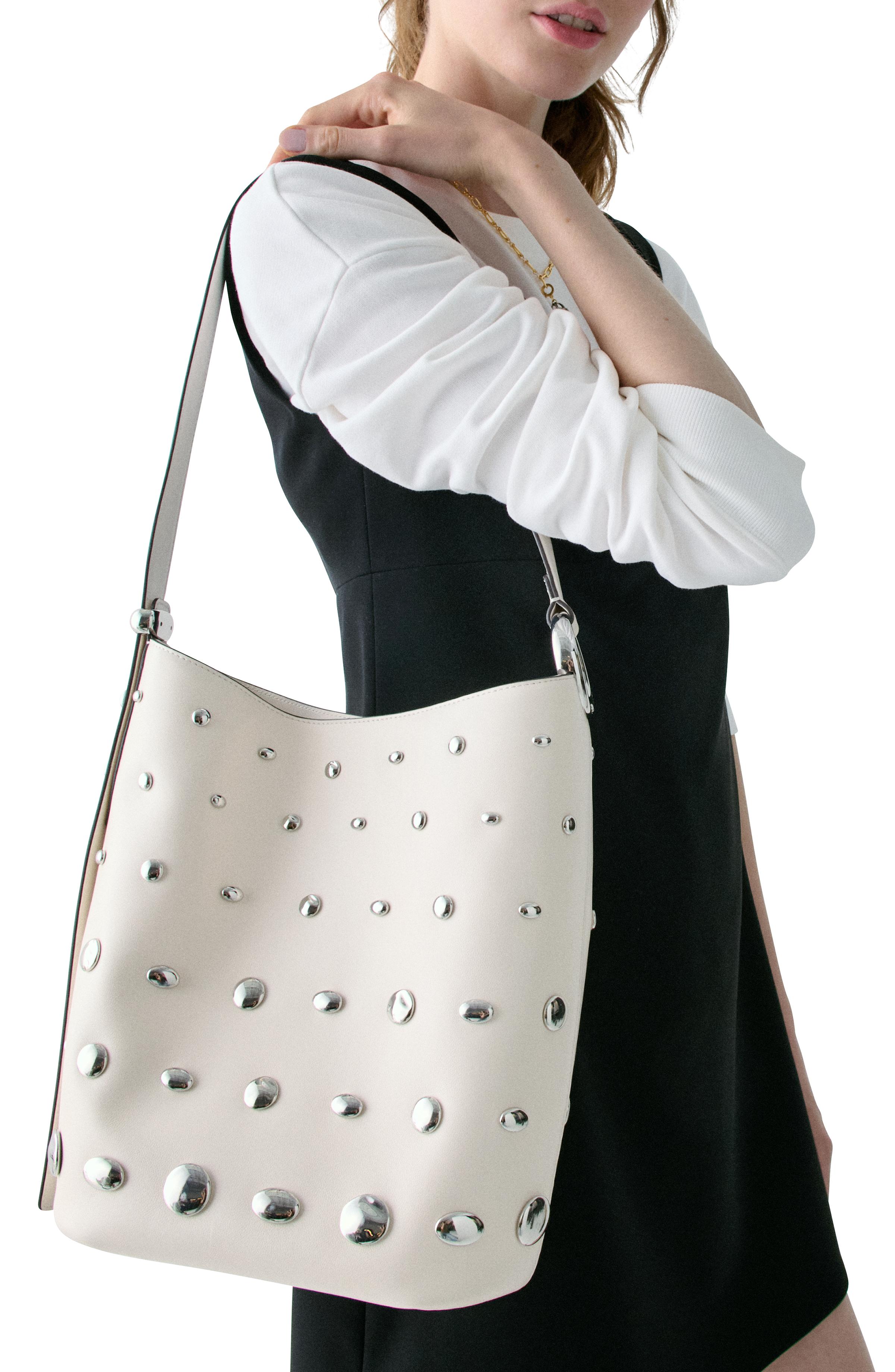 Halo Studded Fine Grain Leather Bucket