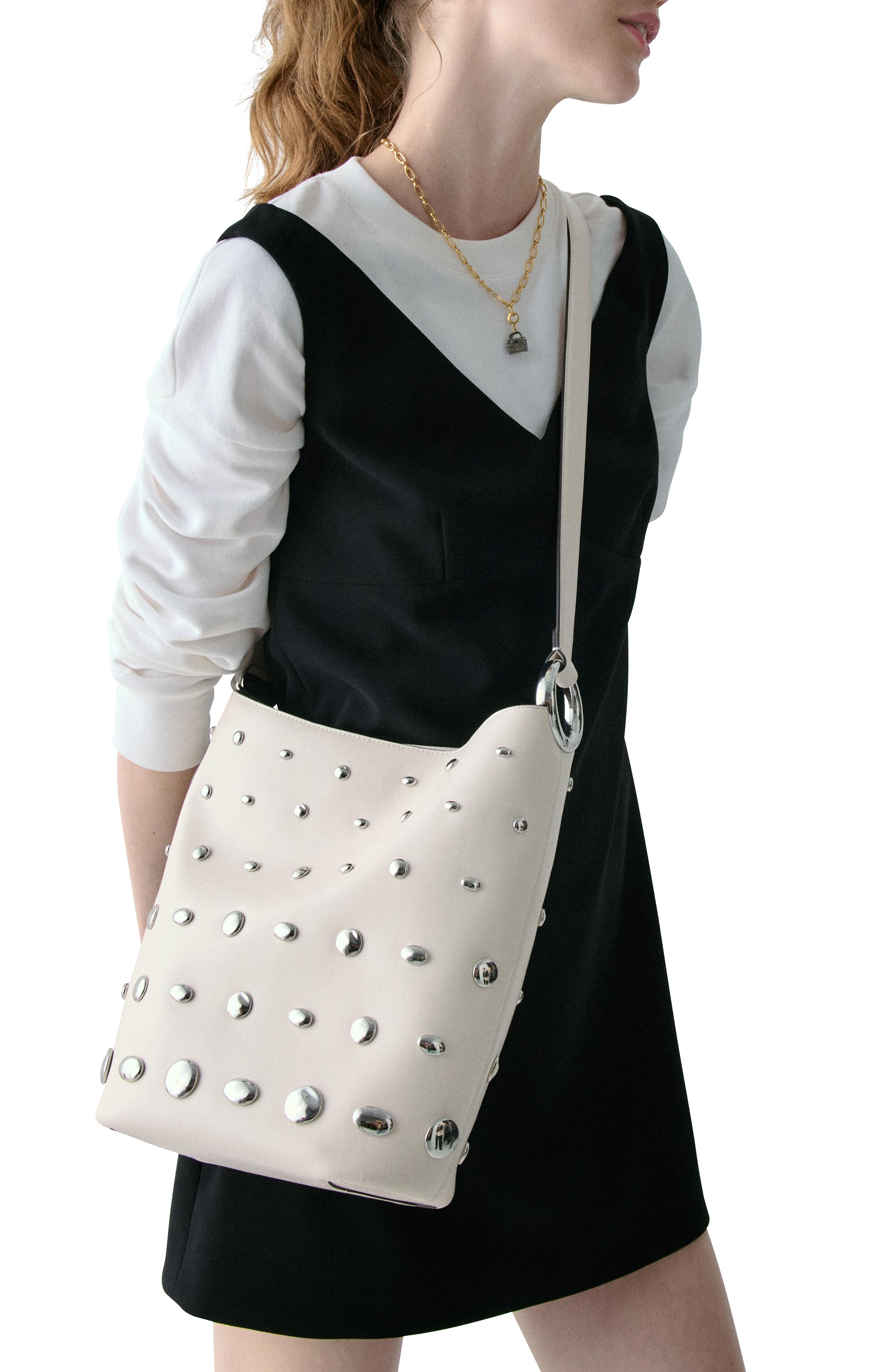 Halo Studded Fine Grain Leather Bucket