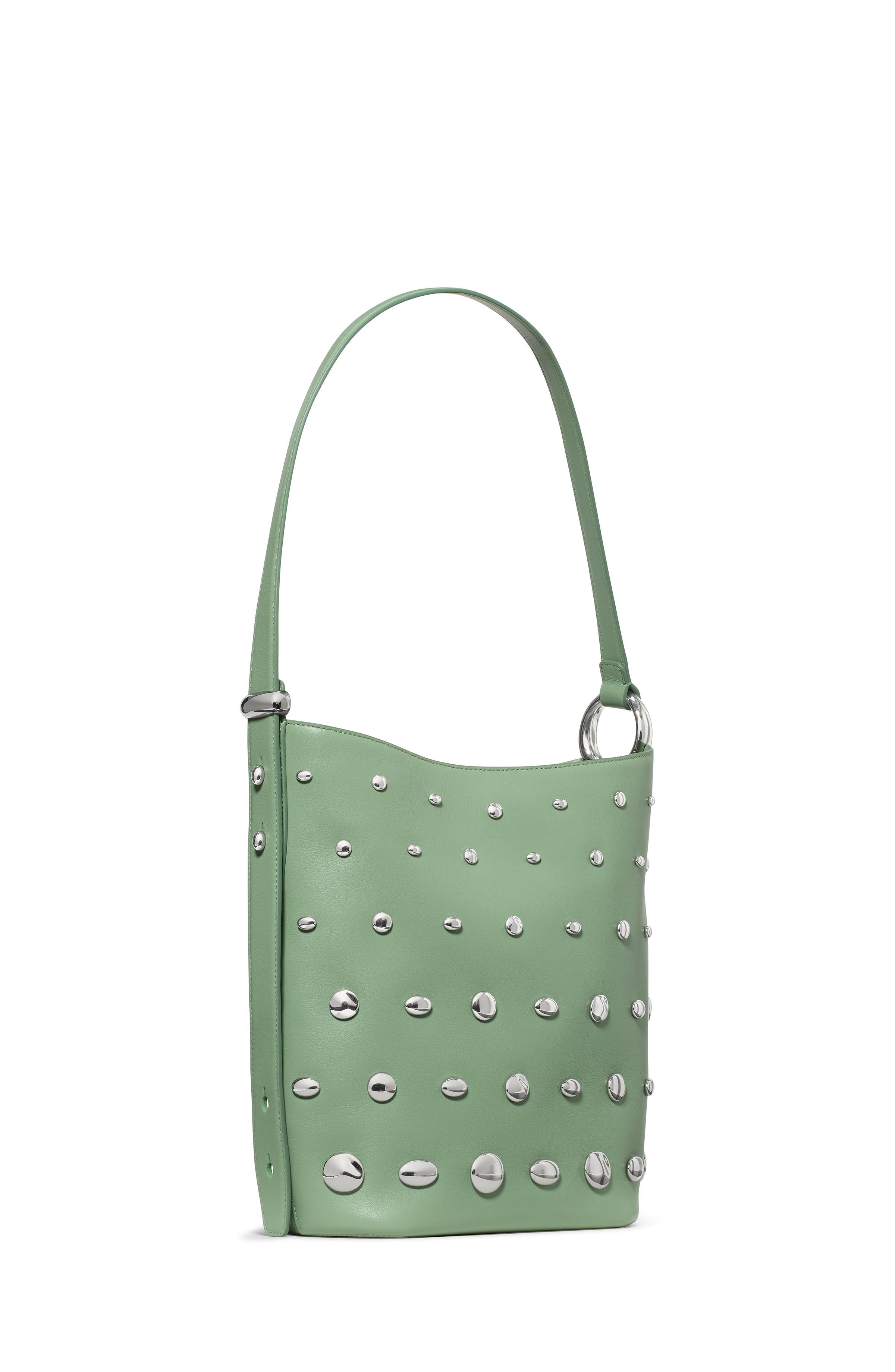 KM493-Halo Studded Bucket Bag-Crisp Sage