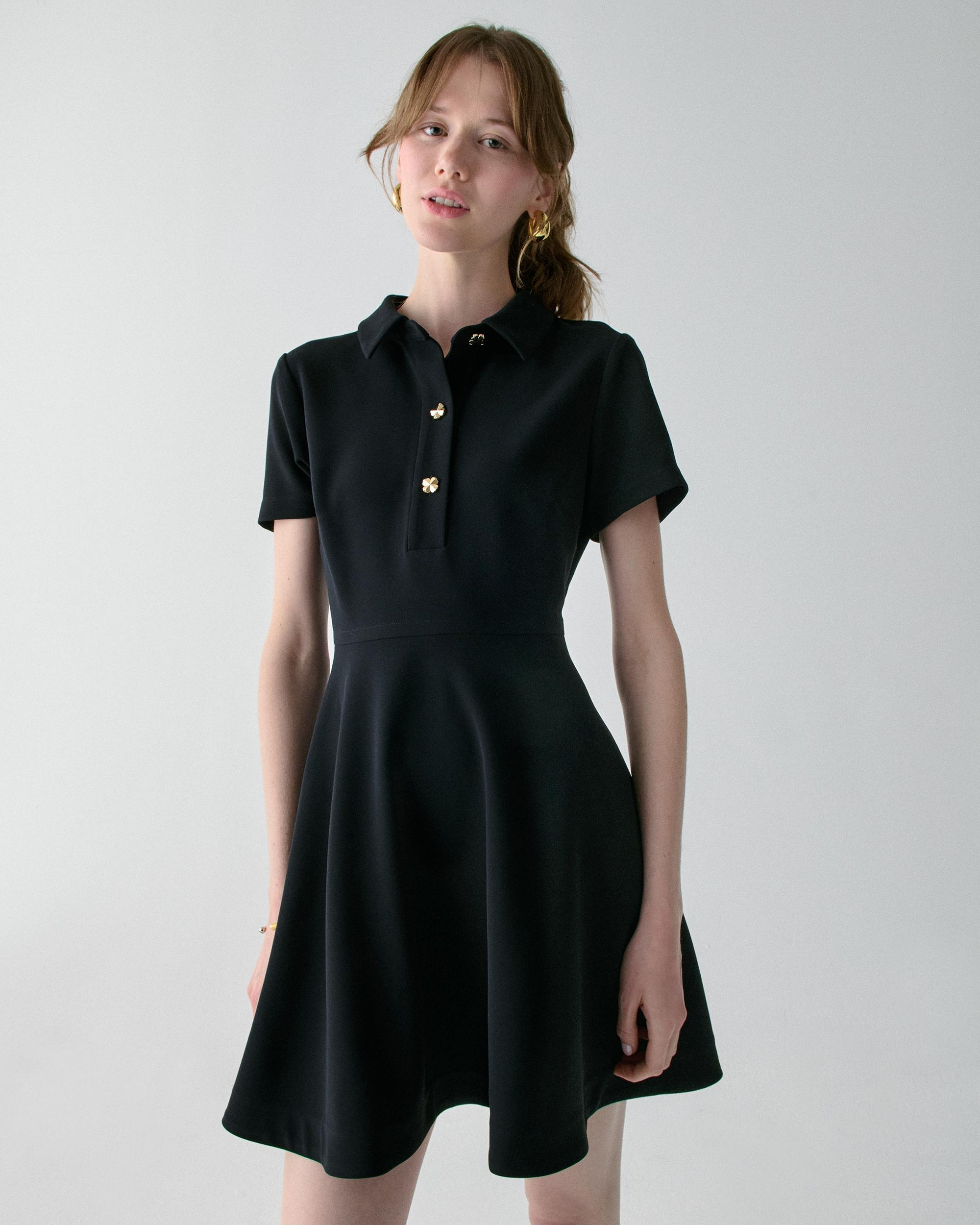 KM746-Polo Mini Dress-Black