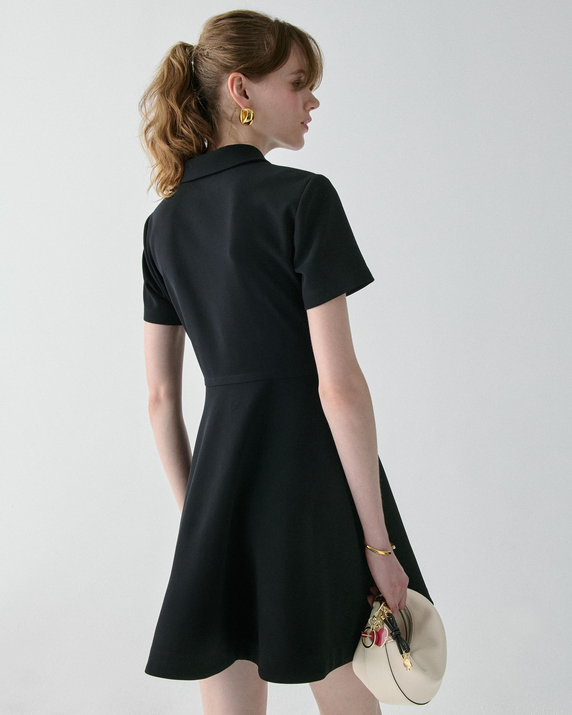 KM746-Polo Mini Dress-Black