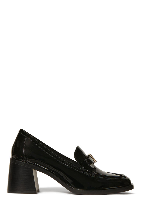 KM794-
Deco Bow Heeled Loafer-Black